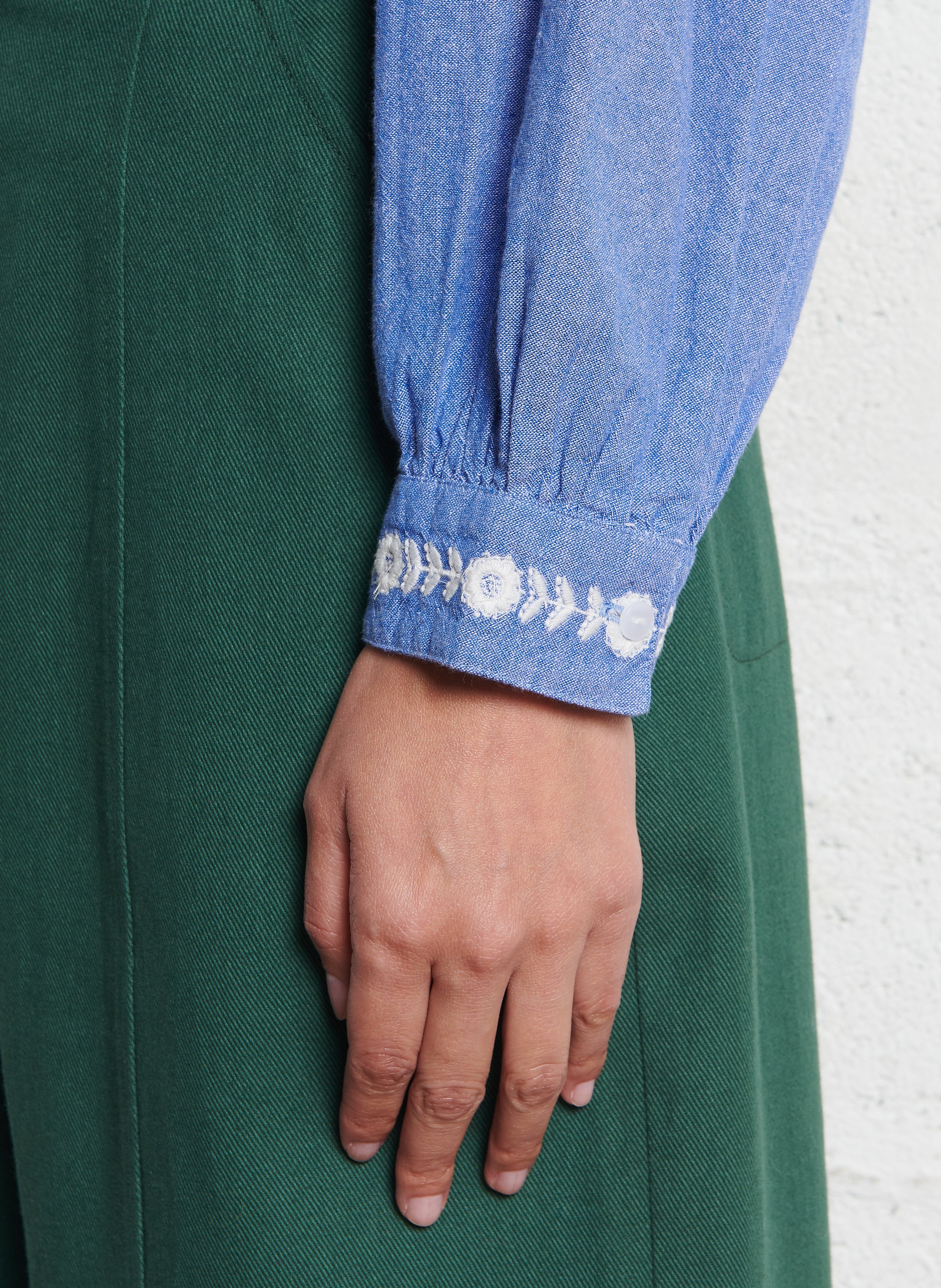 V-neck denim blouse LOUISE MISHA Blue