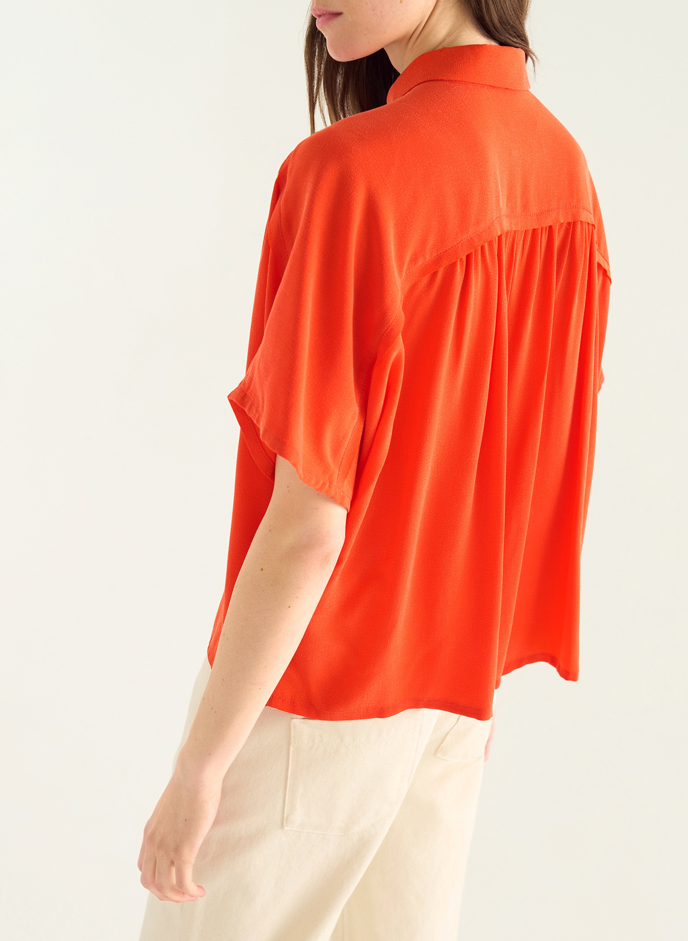Blouse met klassieke kraag COTELAC Oranje