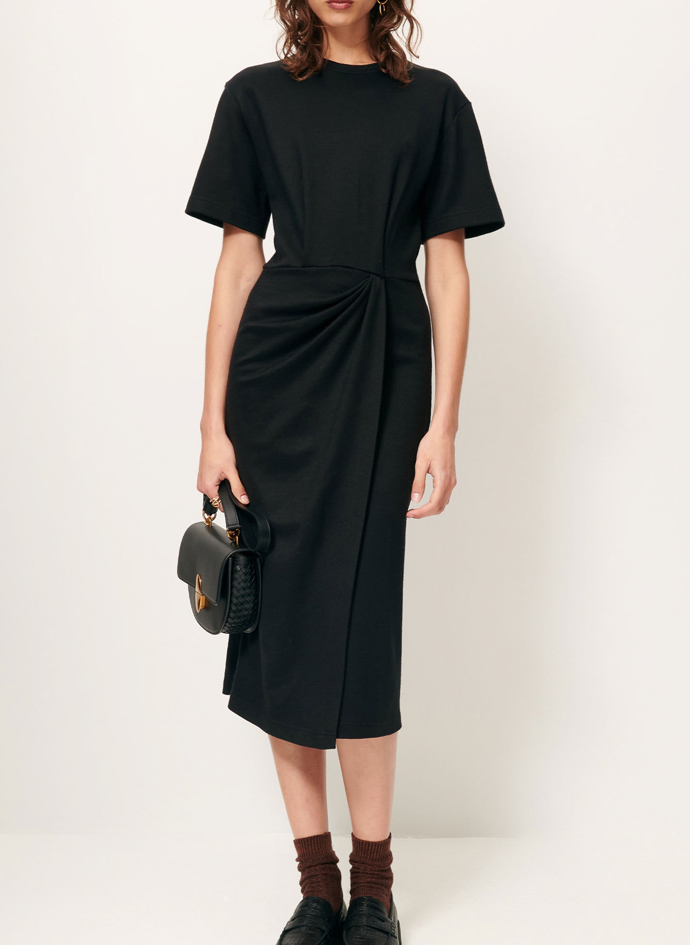 Round-neck knit midi dress SESSUN