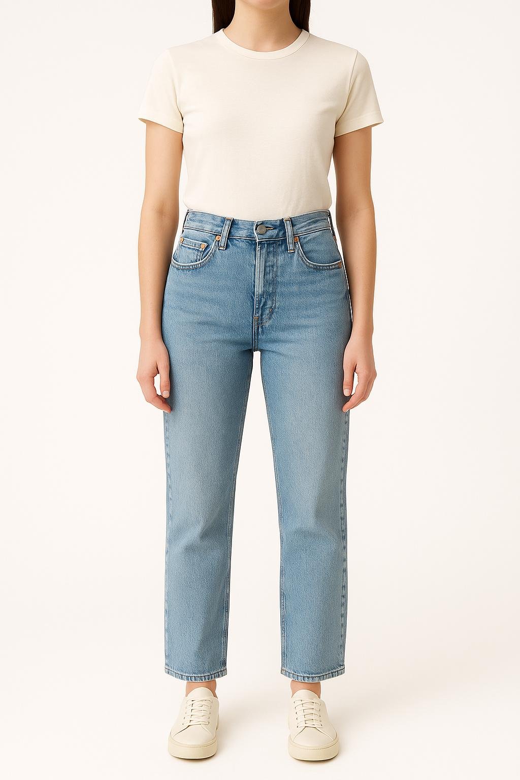 Cropped slim jeans with studs LEVI'S - Seconde main Blue