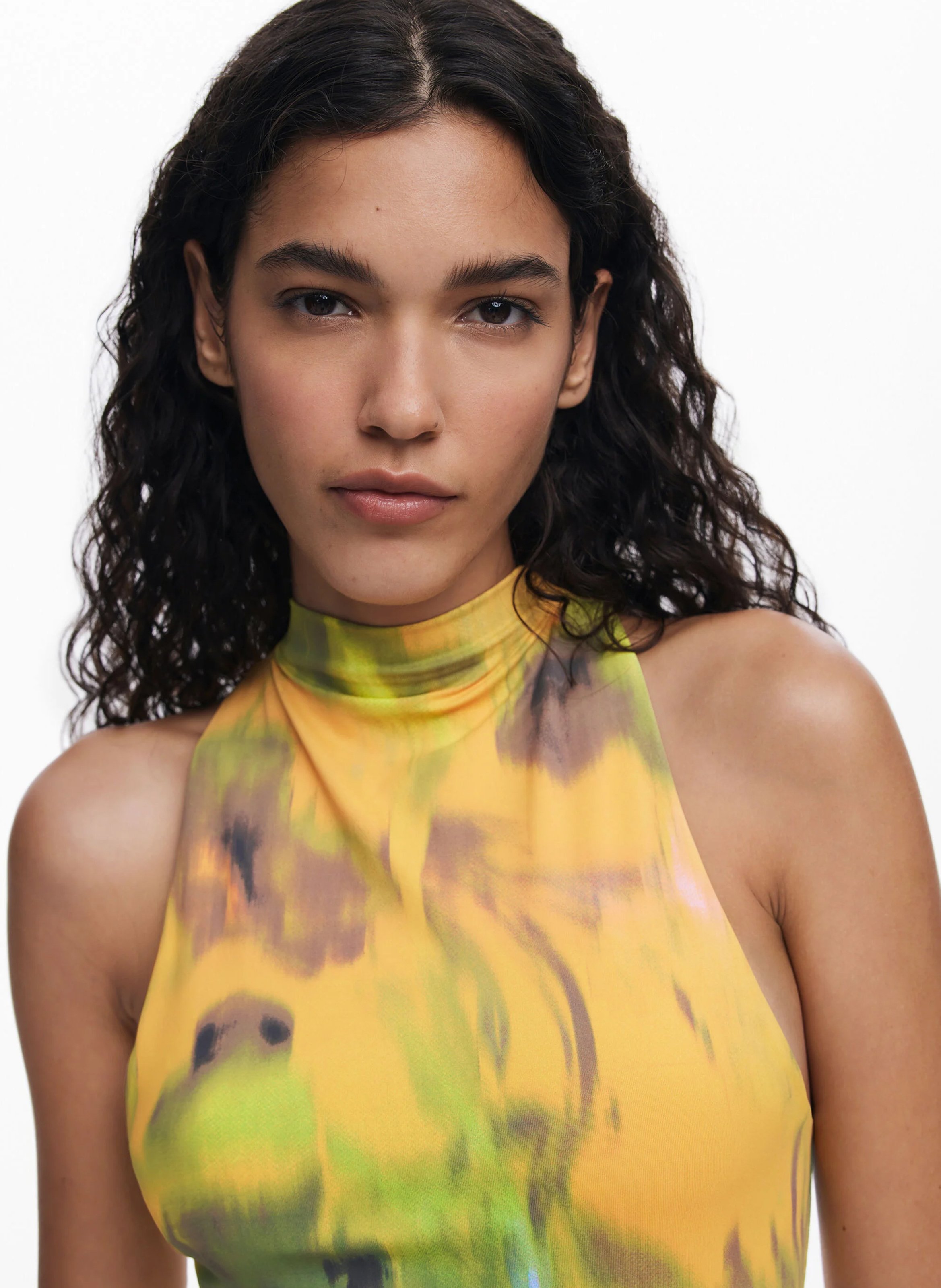 Short watercolor gradient dress DESIGUAL Yellow