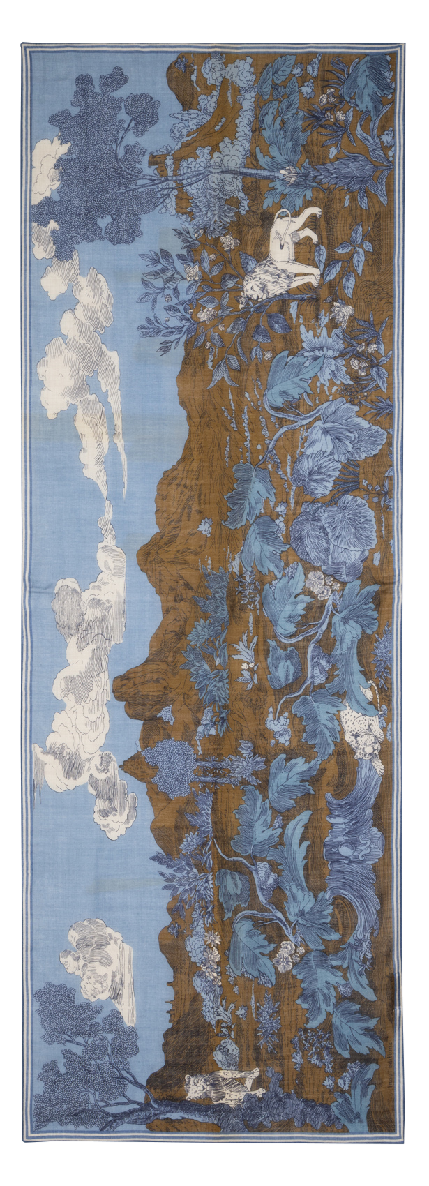 Bedruckter Foulard aus Wolle INOUI EDITIONS Blau