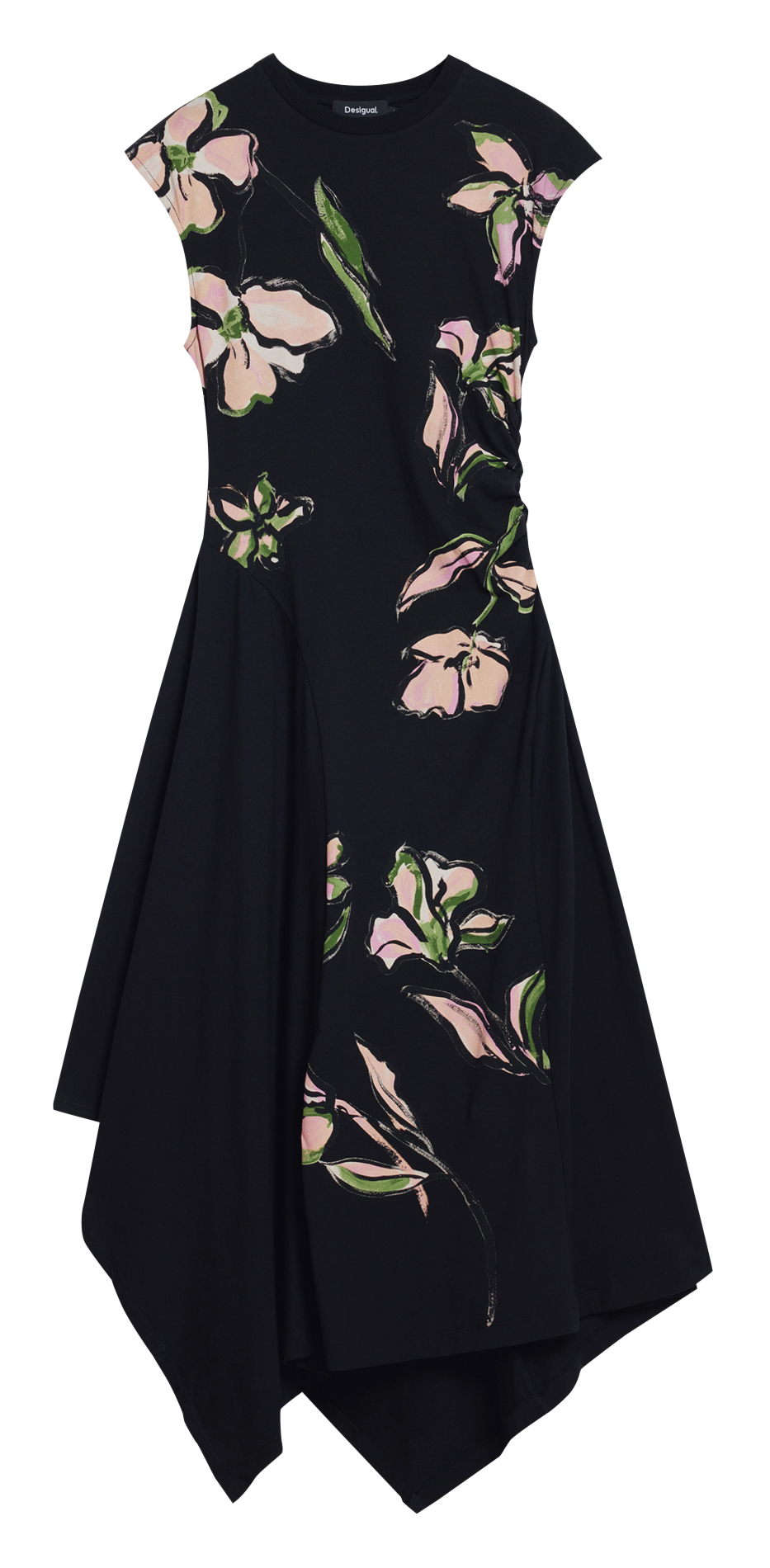 Abito aderente asimmetrico a motivi DESIGUAL Nero