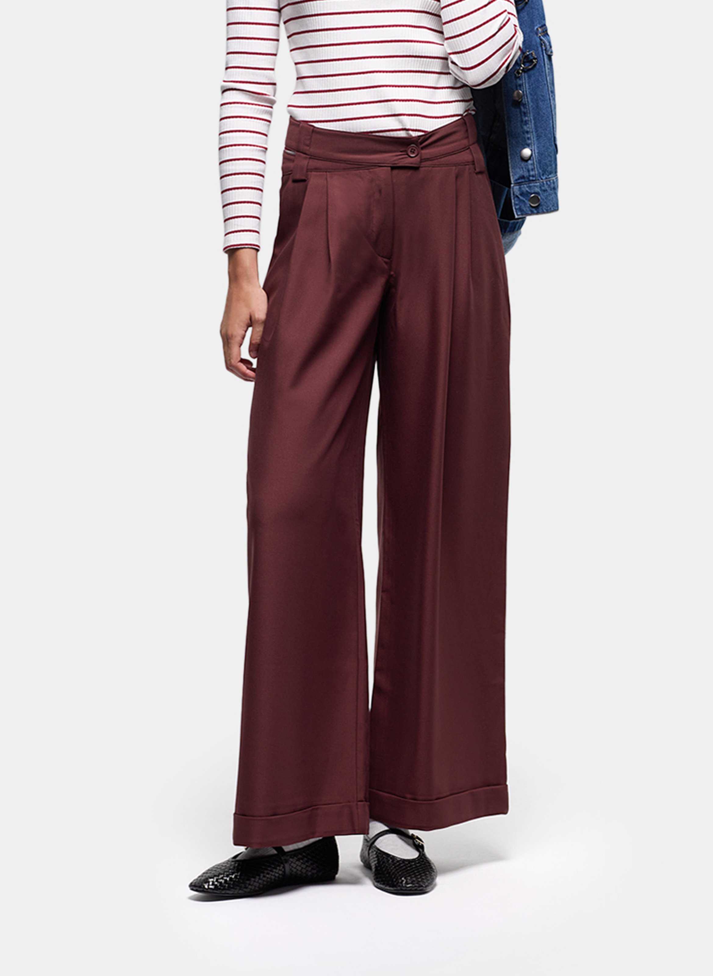 Azawood high-waisted wide-leg trousers LAAGAM Brown