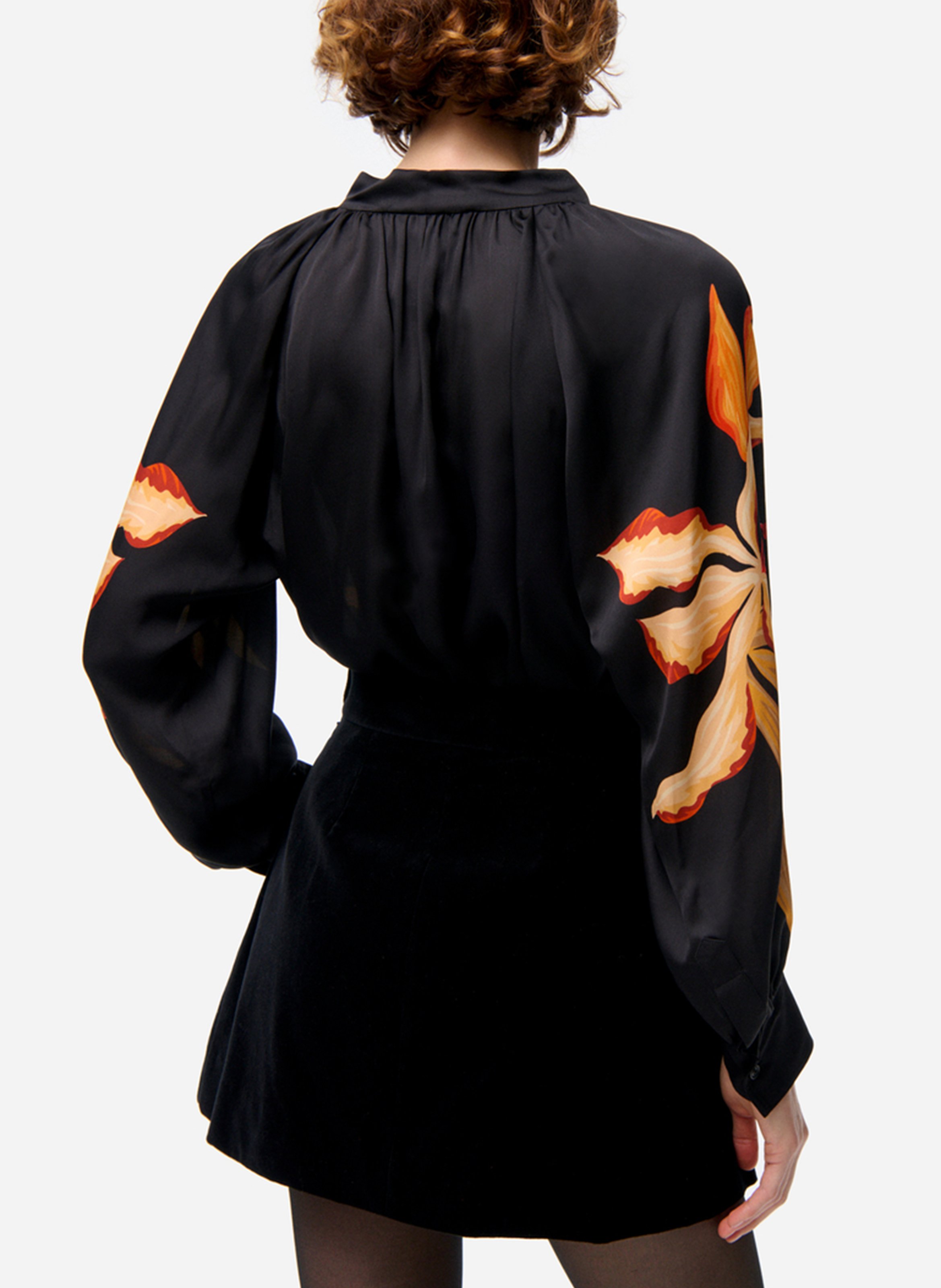 Printed blouse with lavallière collar VANESSA BRUNO Black