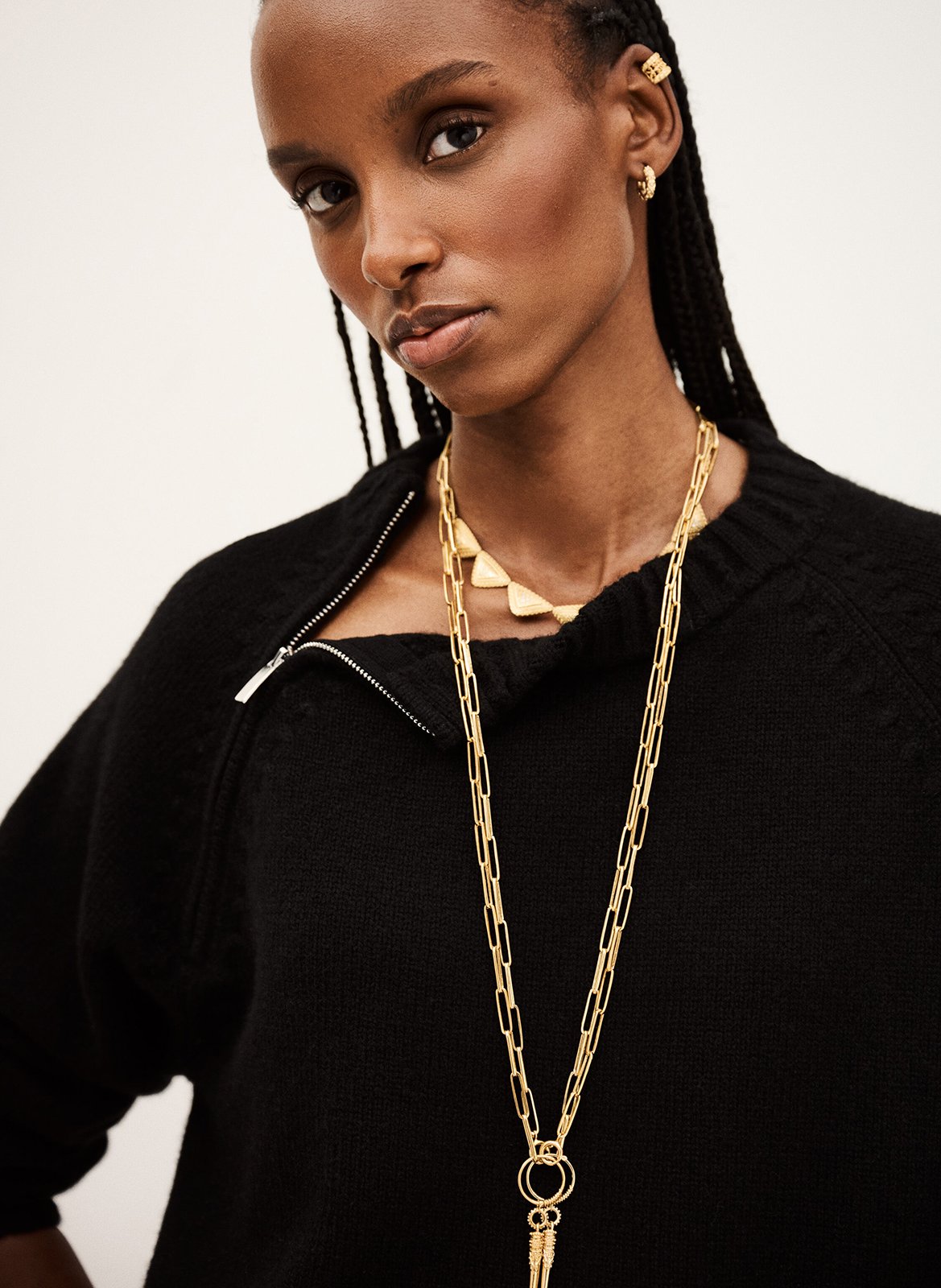 Korte ronde hals kasjmier trui BA&SH Zwart