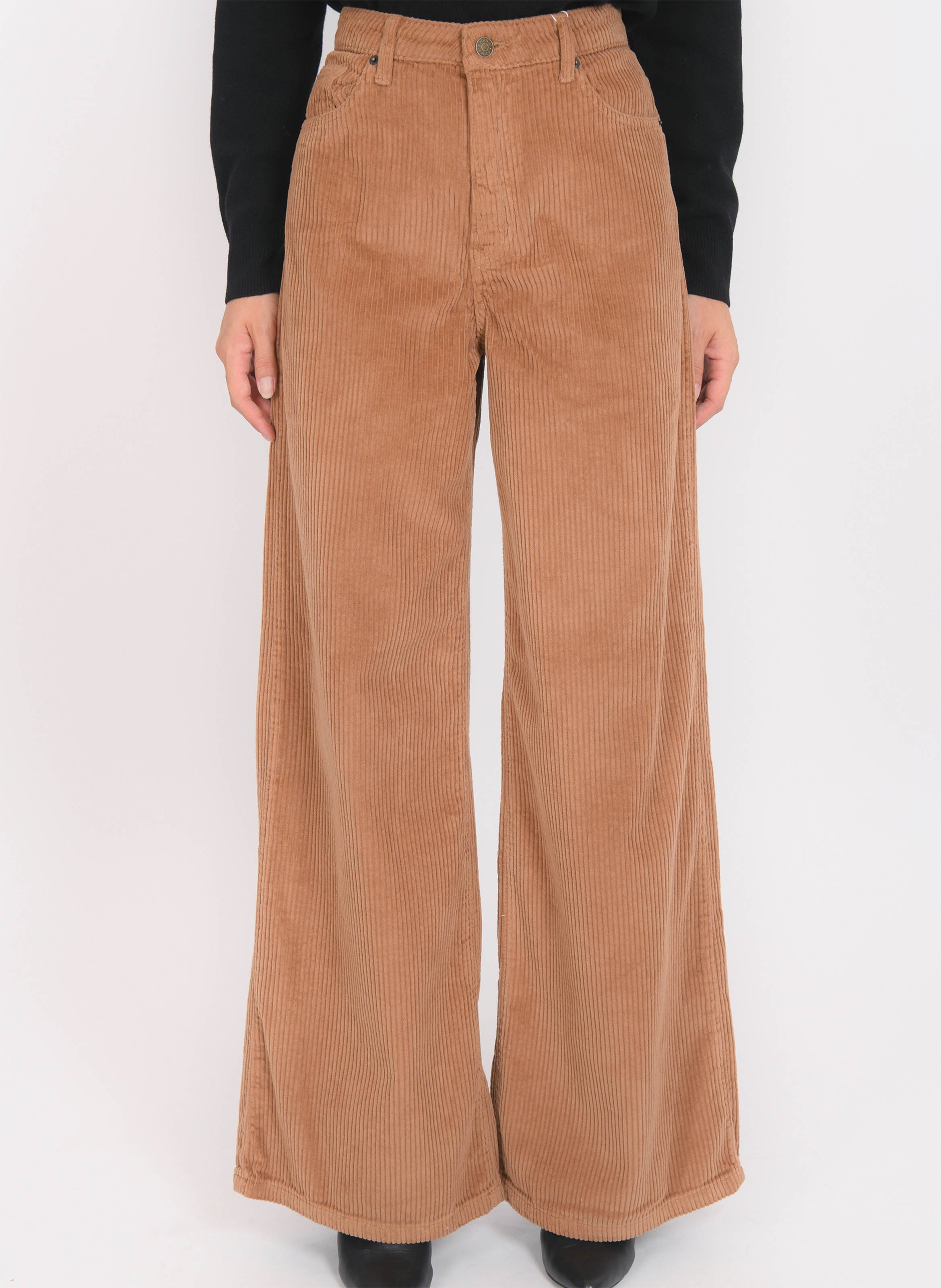 Corduroy cropped pants KOOKAI Brown