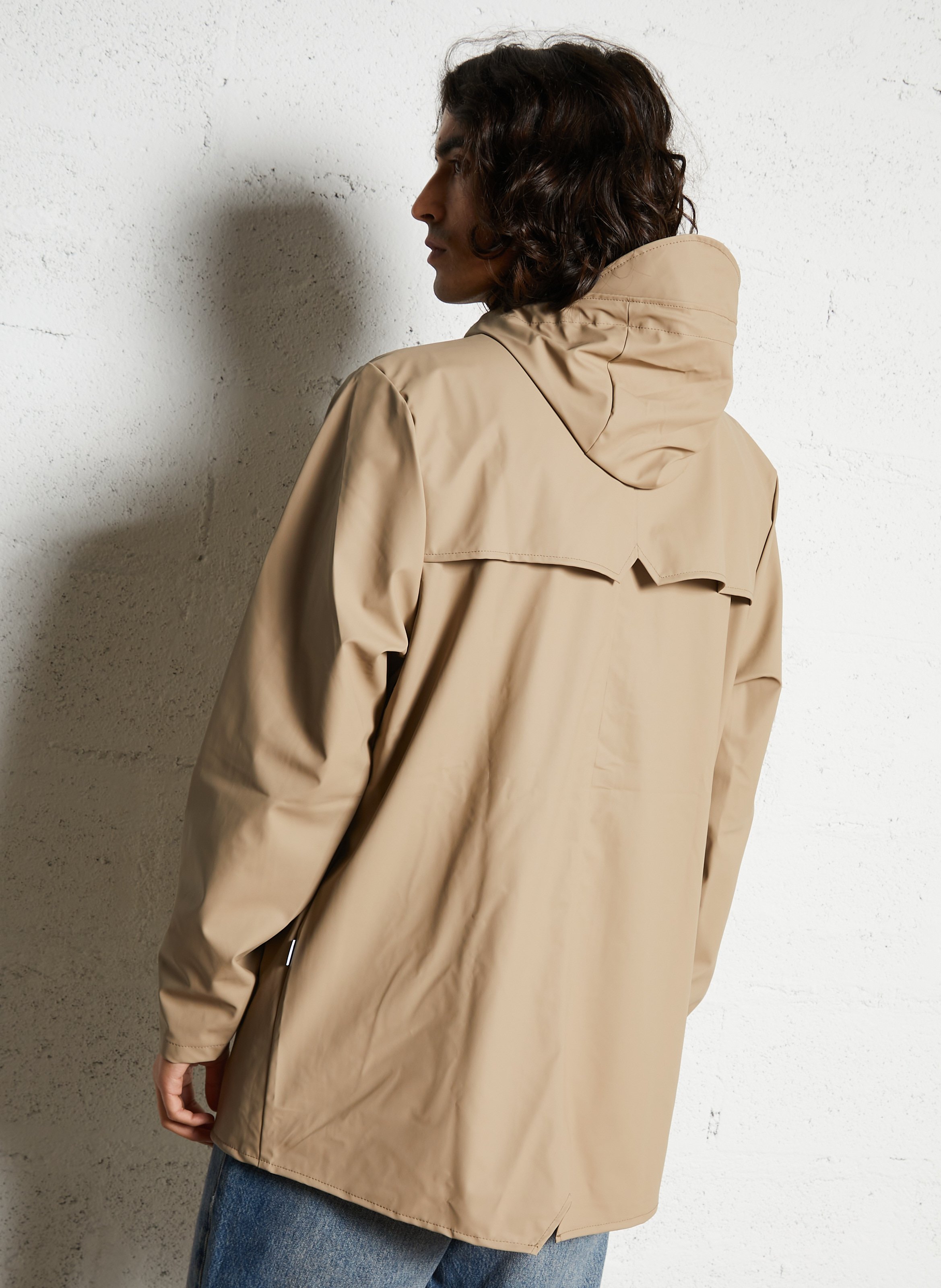 Coupe-vent à capuche RAINS Beige