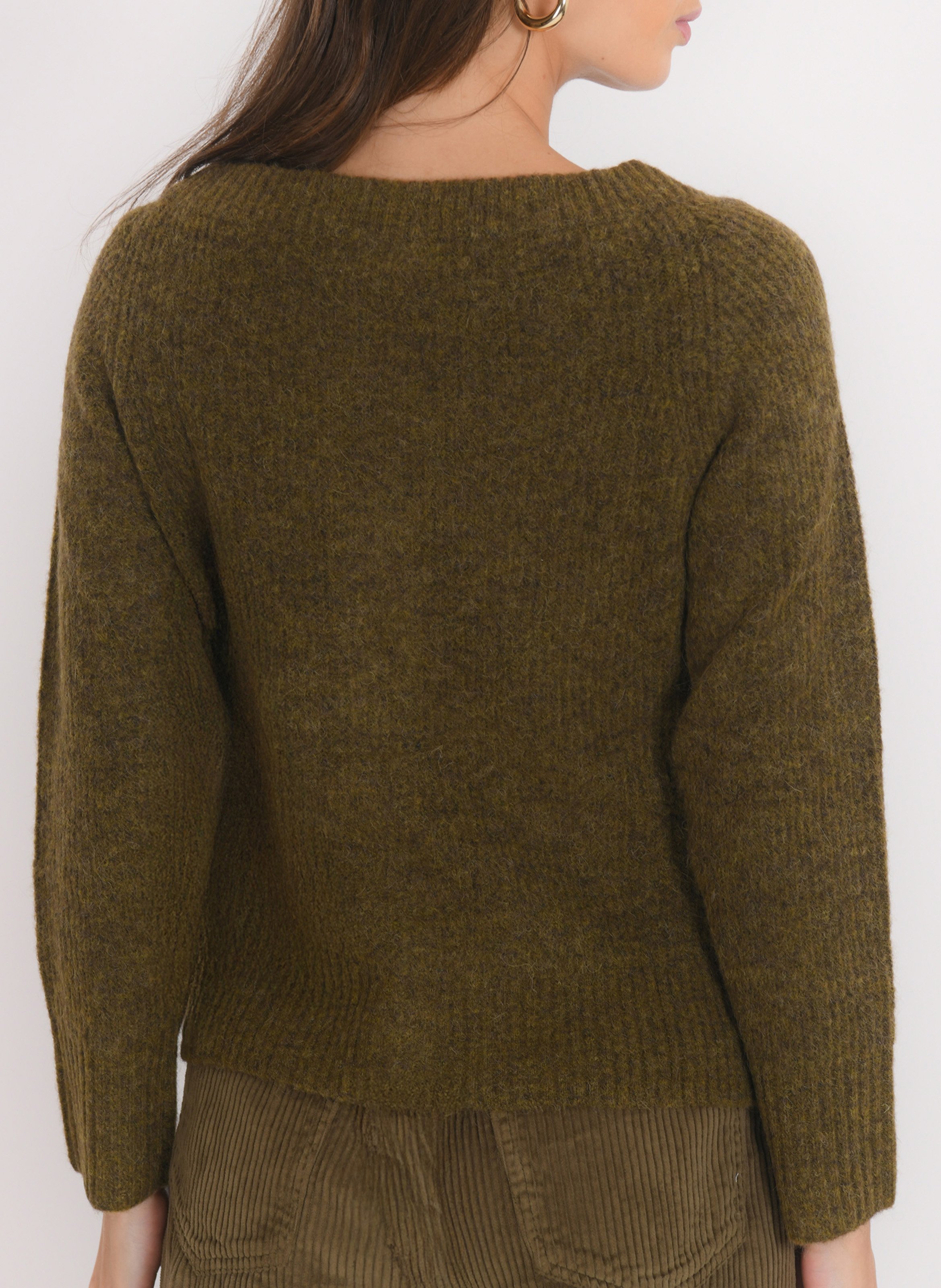 Getailleerd vest met knopen van gemengde wol KOOKAI Kaki