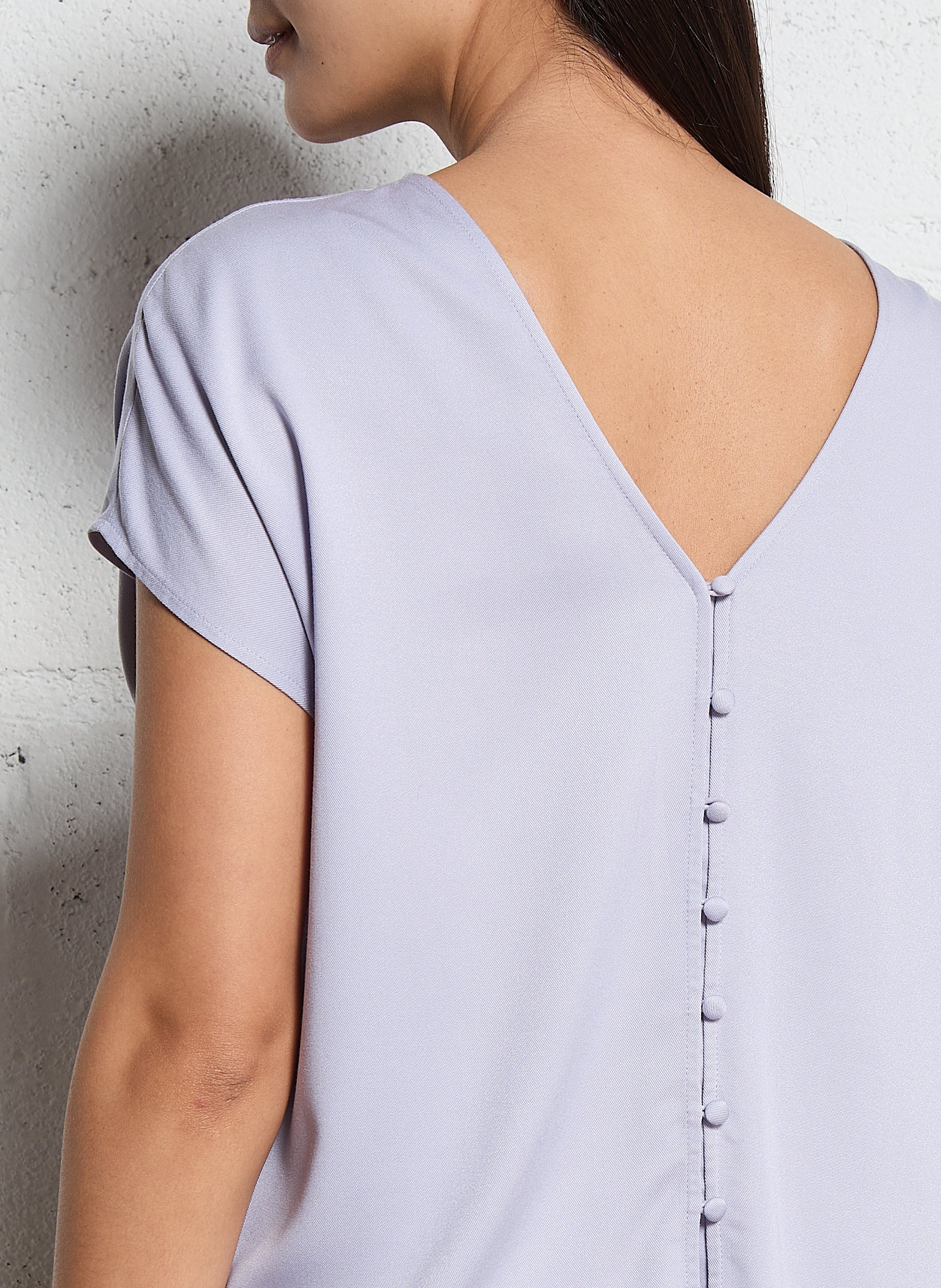 Loose-fit V-neck top IKKS Purple