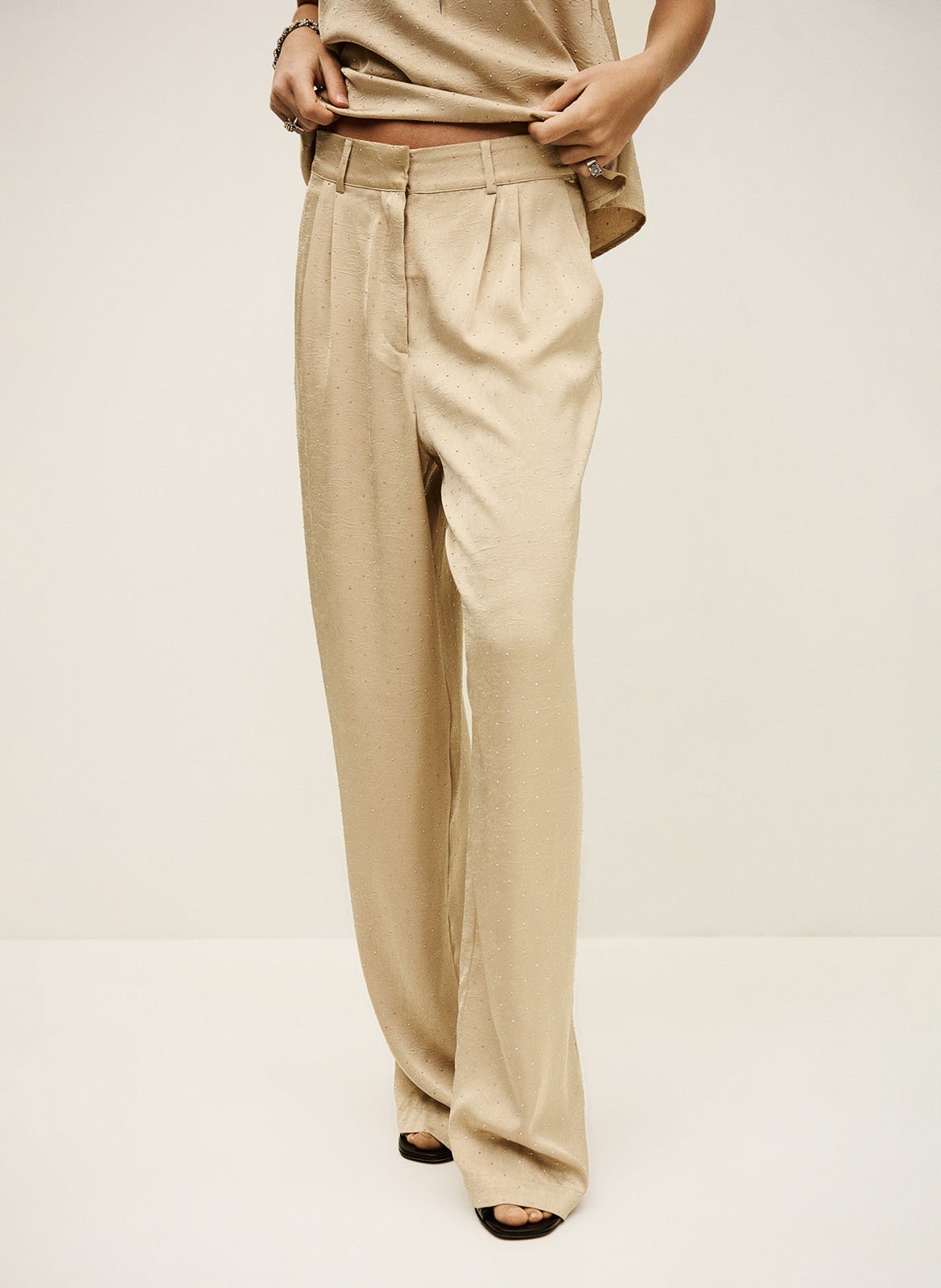 Wide-leg pants with studs BA&SH