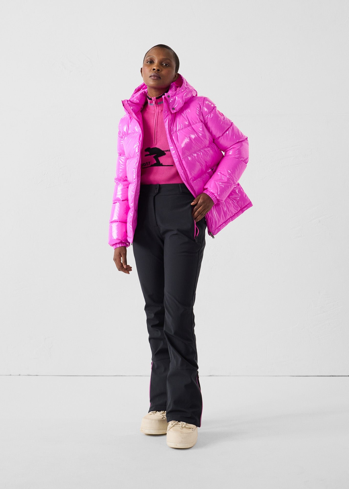 Prague Laquered Extreme Cold Puffer Coat JOTT Pink