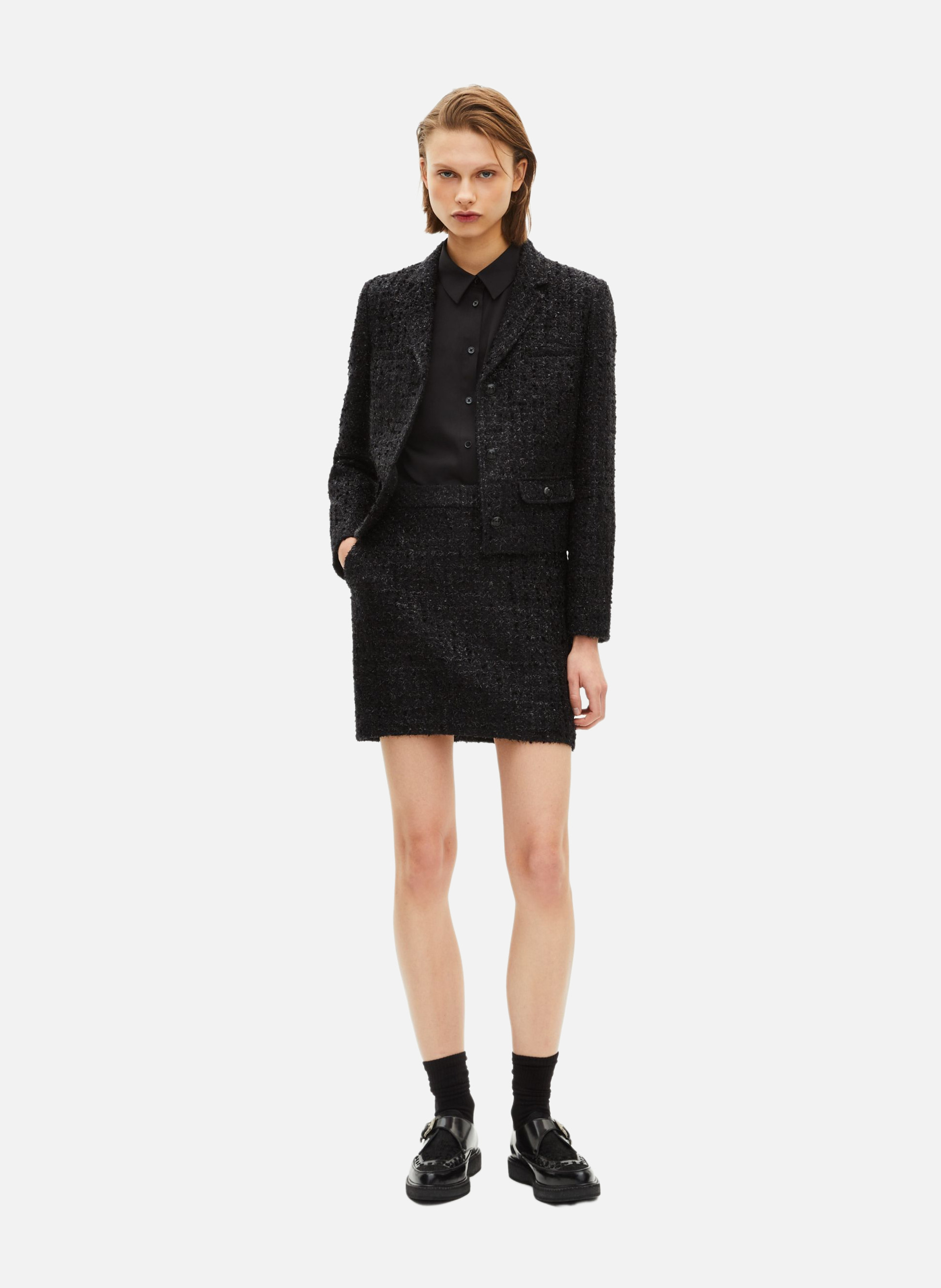 Short jacket in shiny tweed THE KOOPLES Black