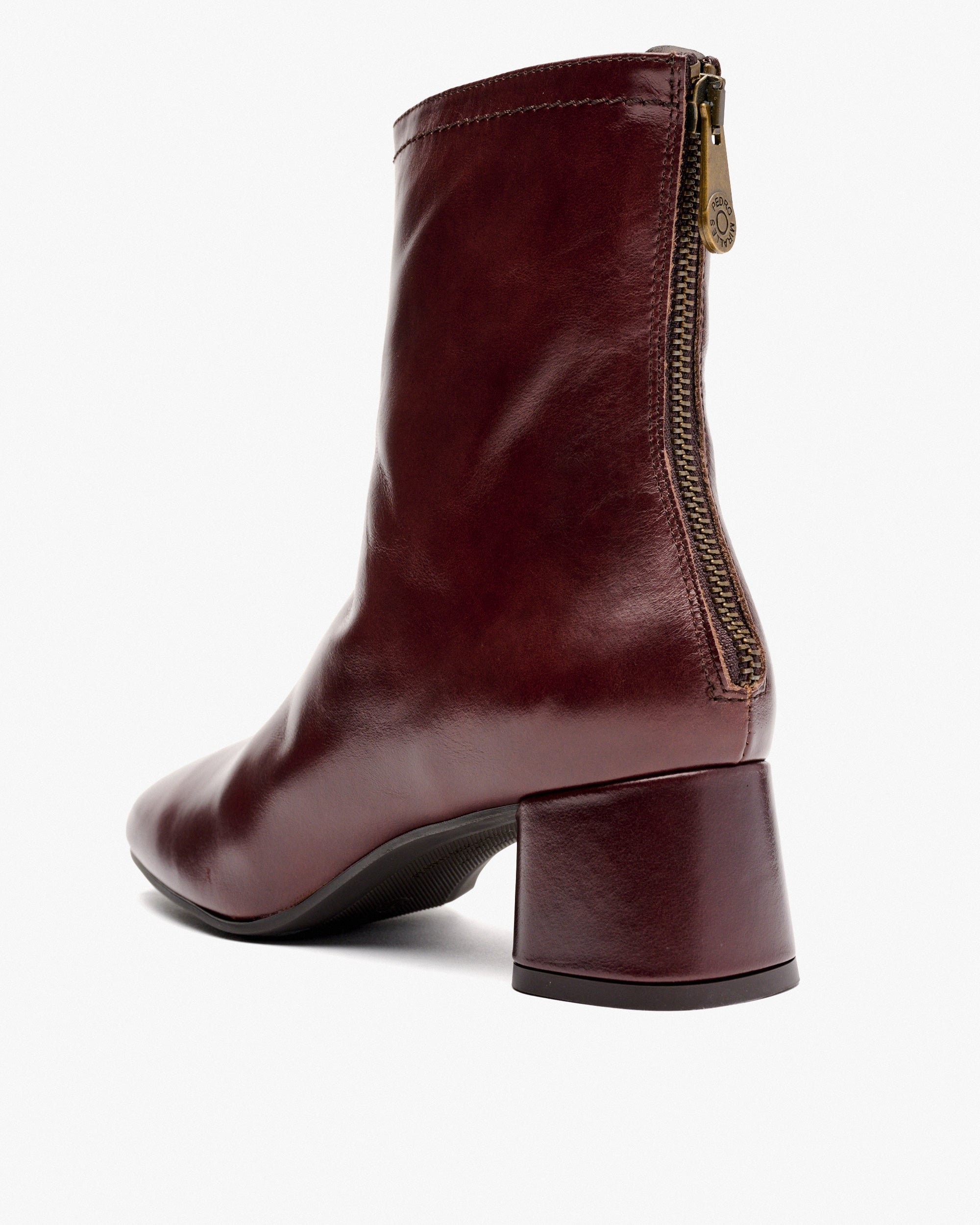 Brown leather ankle boots. PEDRO MIRALLES Brown
