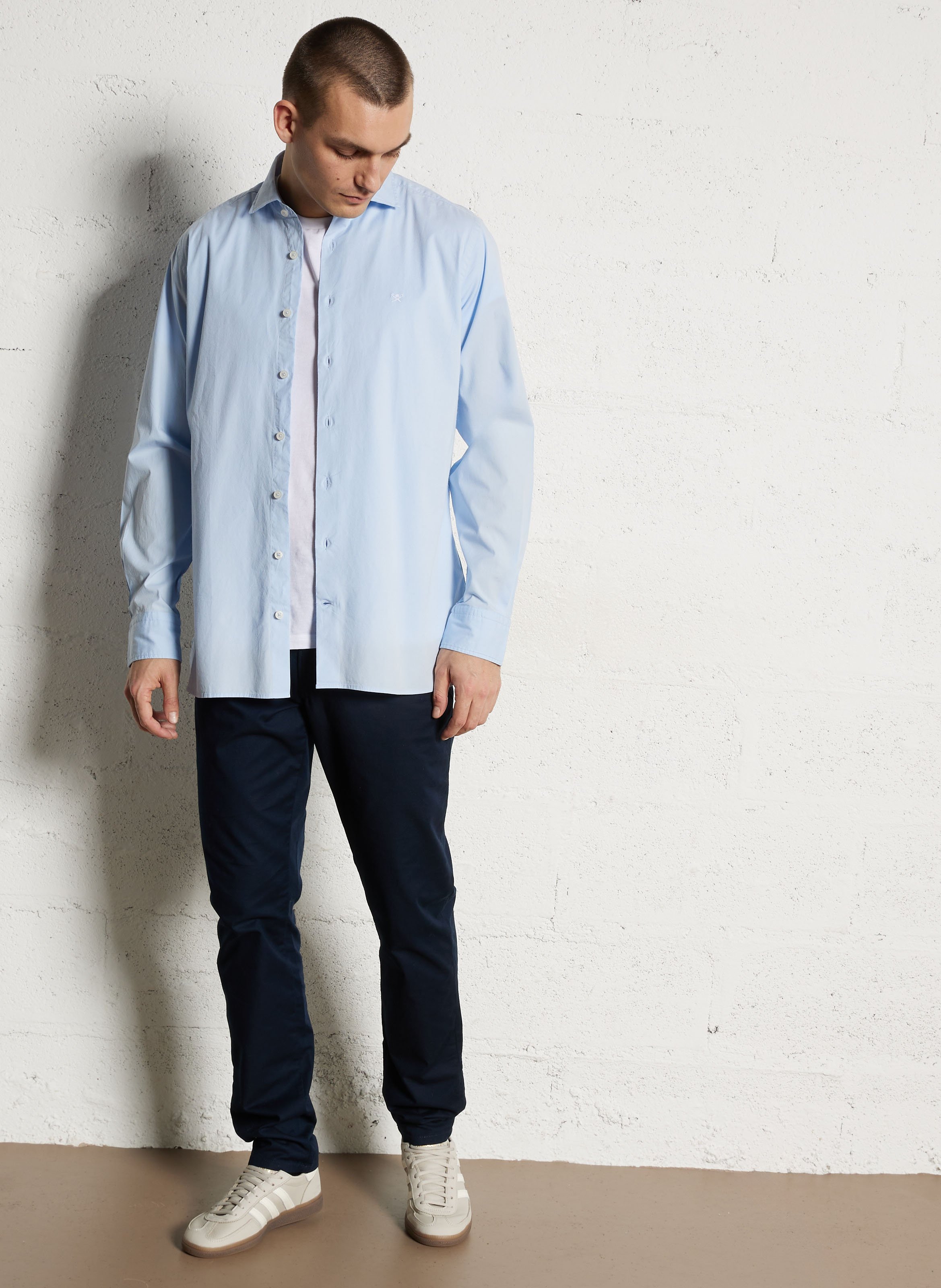 Blouse met klassieke kraag HACKETT Blauw