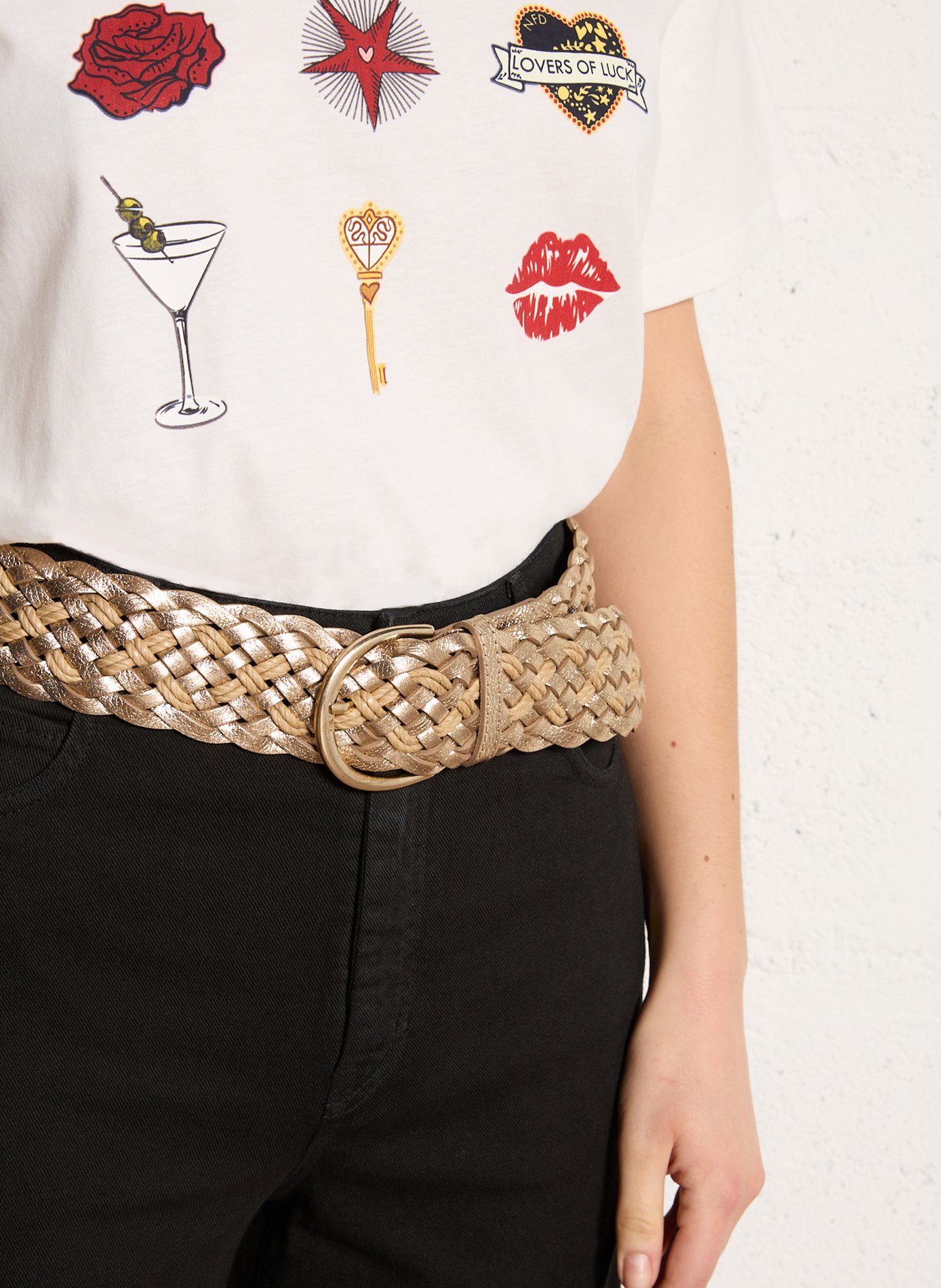 Ceinture en cuir tressé MAISON 123