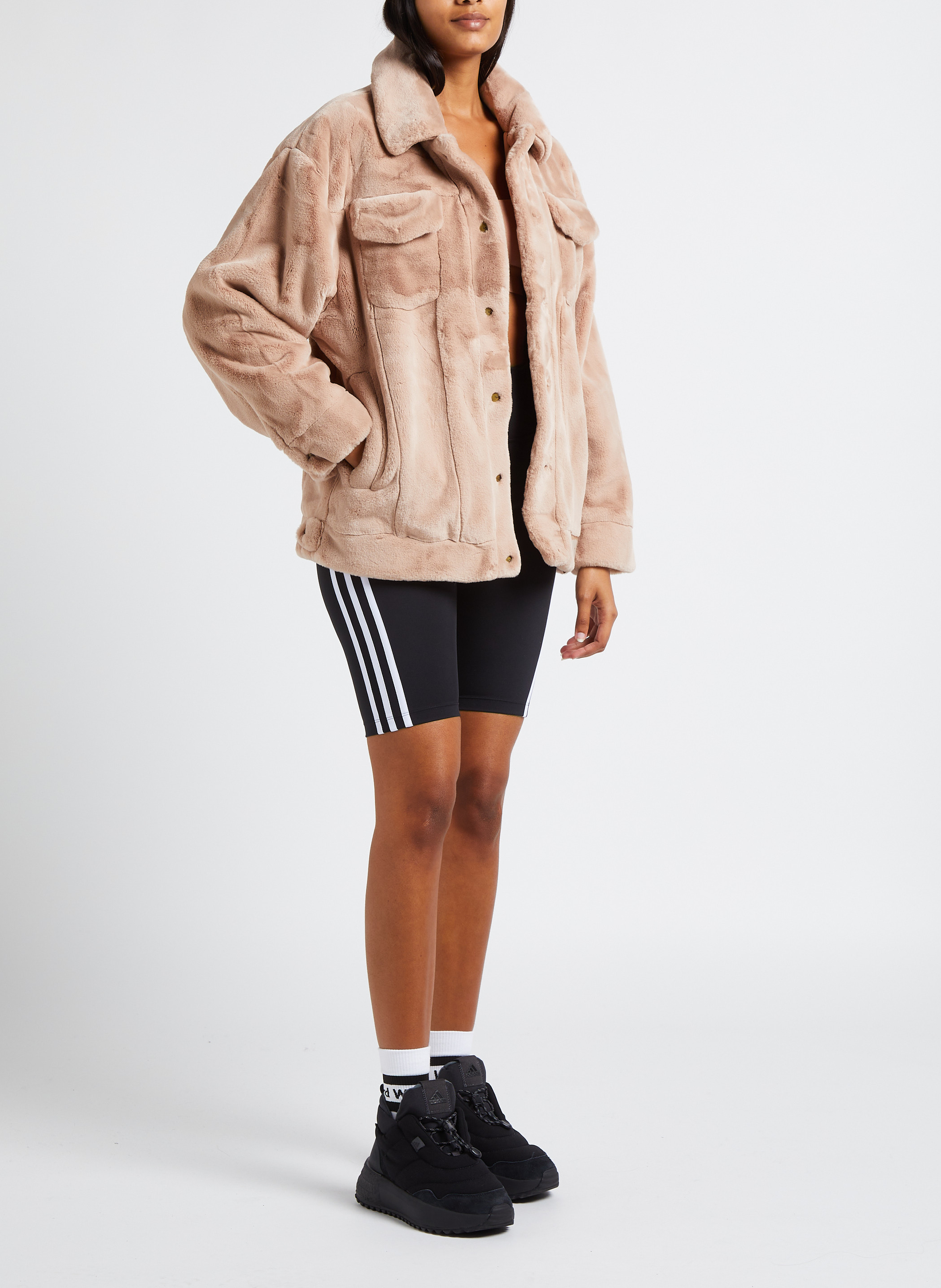 Baskets montantes en cuir ADIDAS Noir