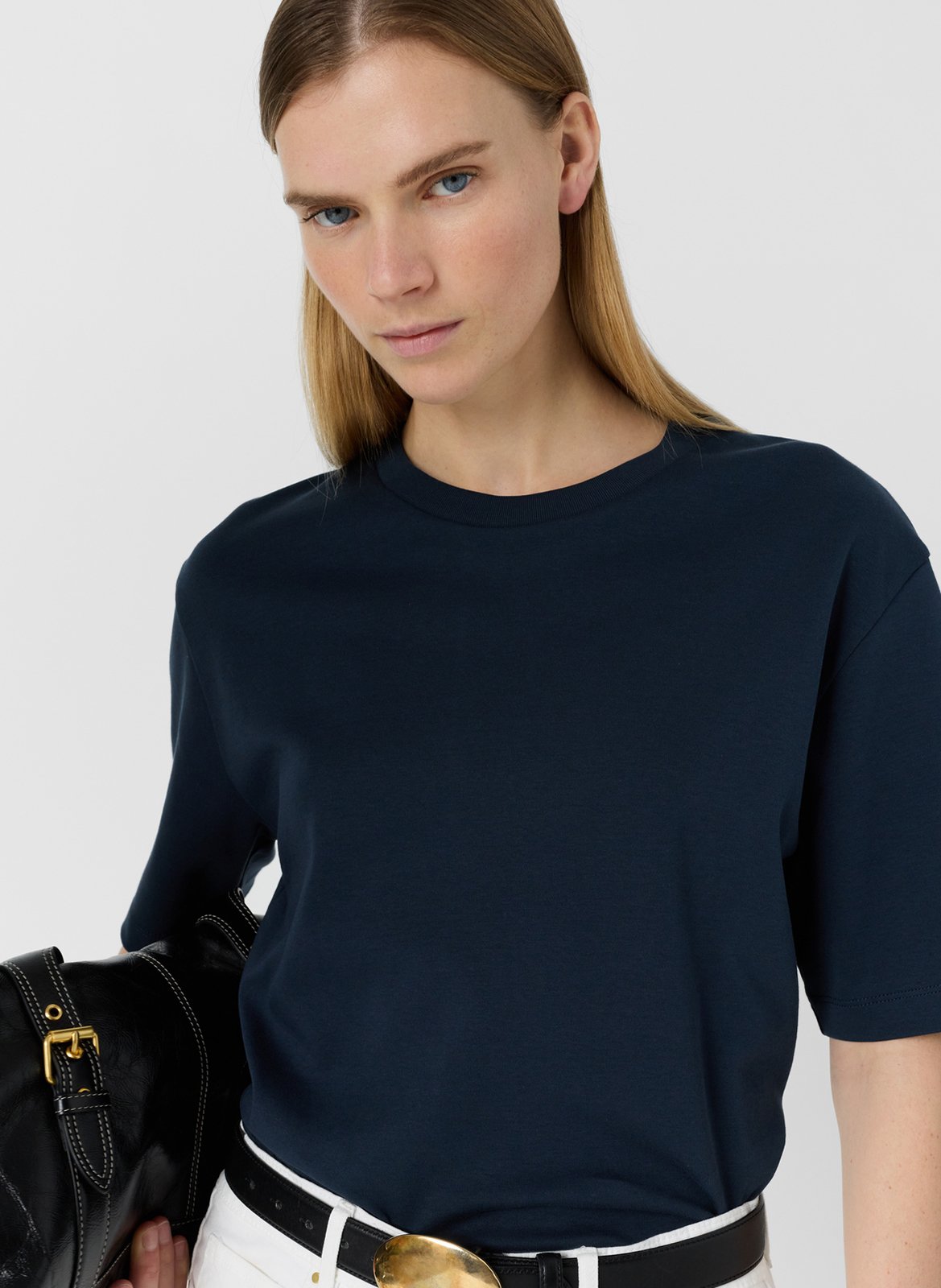 T-shirt droit col rond en coton GERARD DAREL Bleu