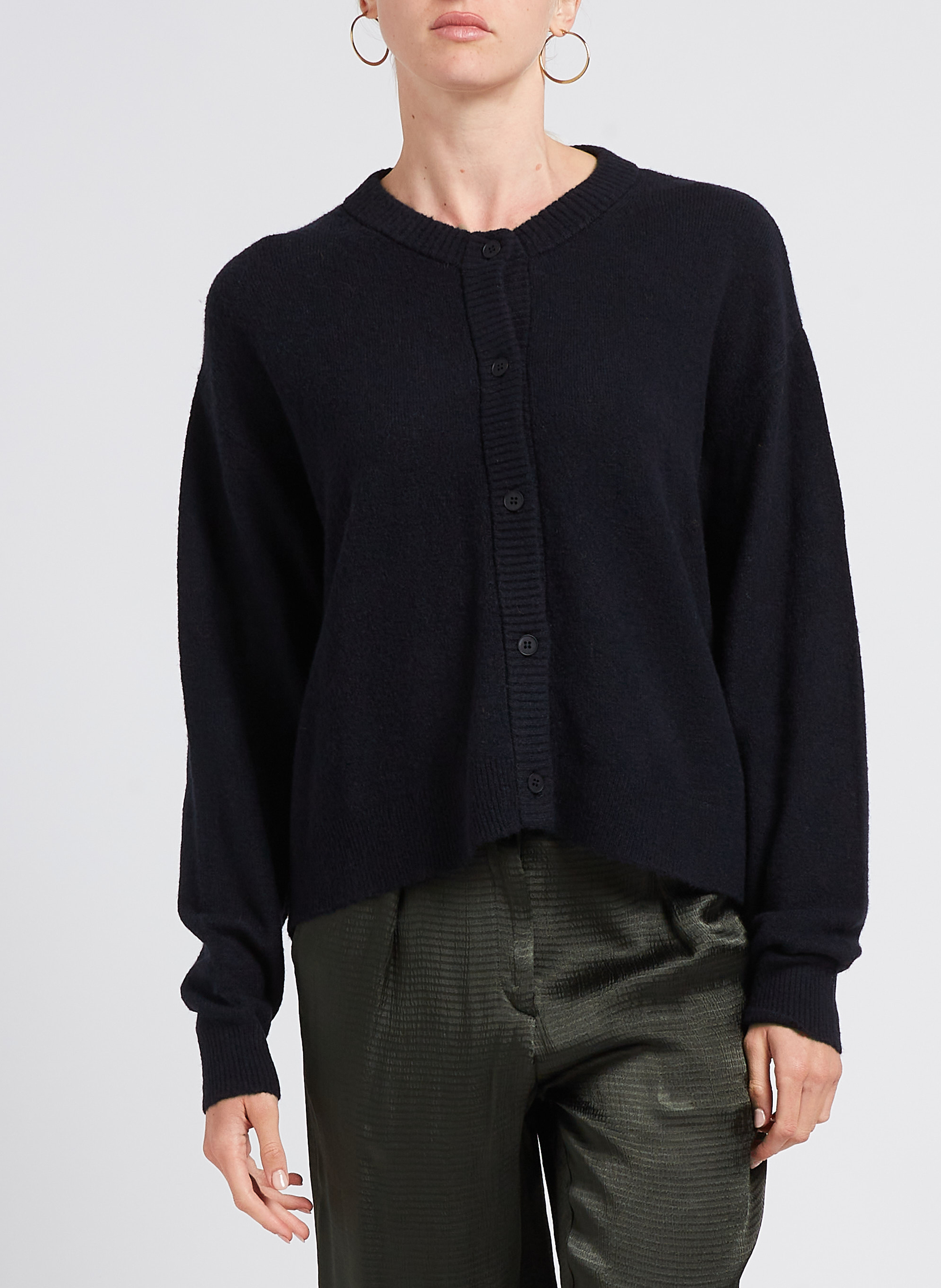 Gilet oversize col rond boutonné AMERICAN VINTAGE