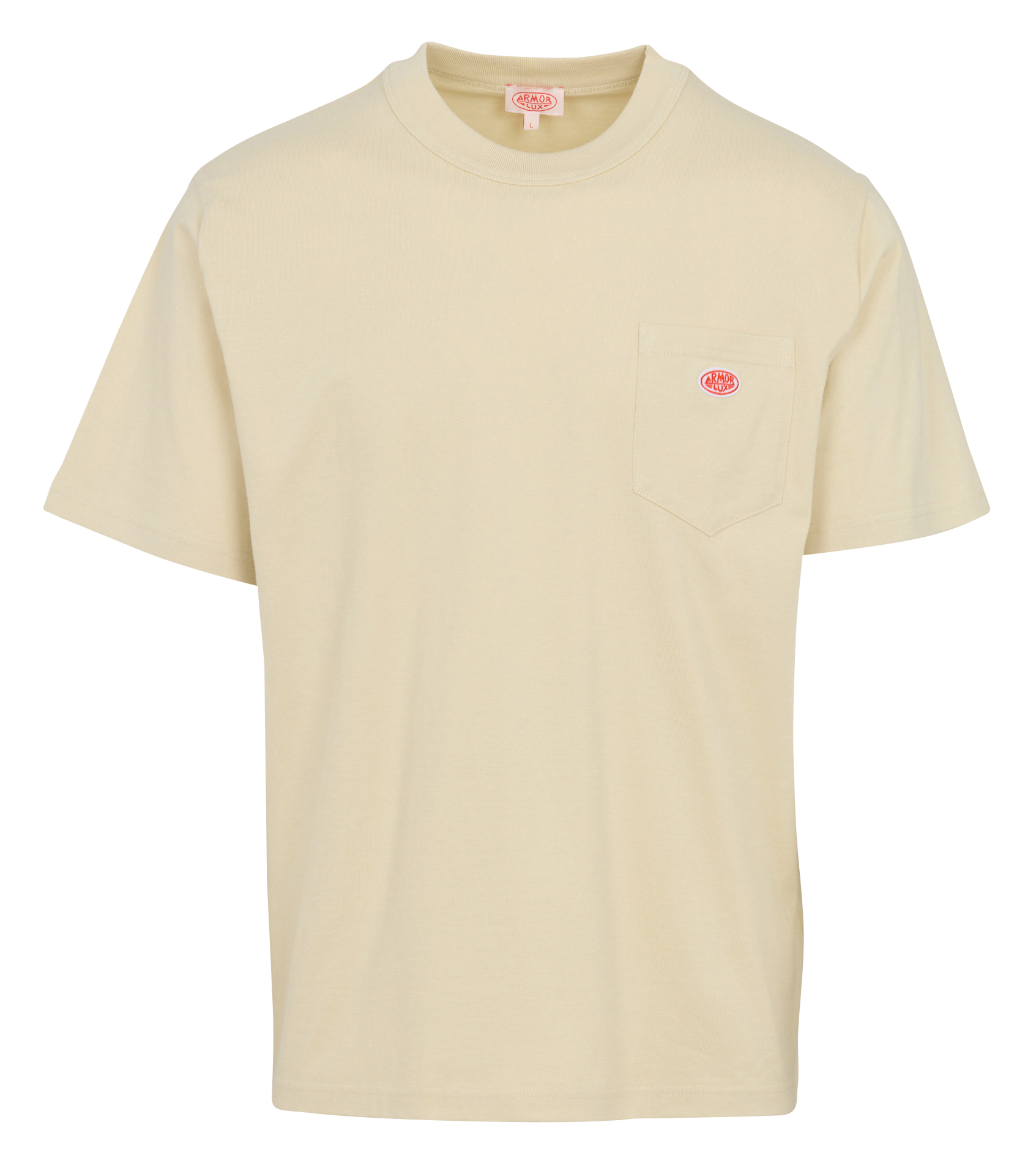 Recht T-shirt van ribtricot met ribboordjes | biokatoen ARMOR LUX Beige