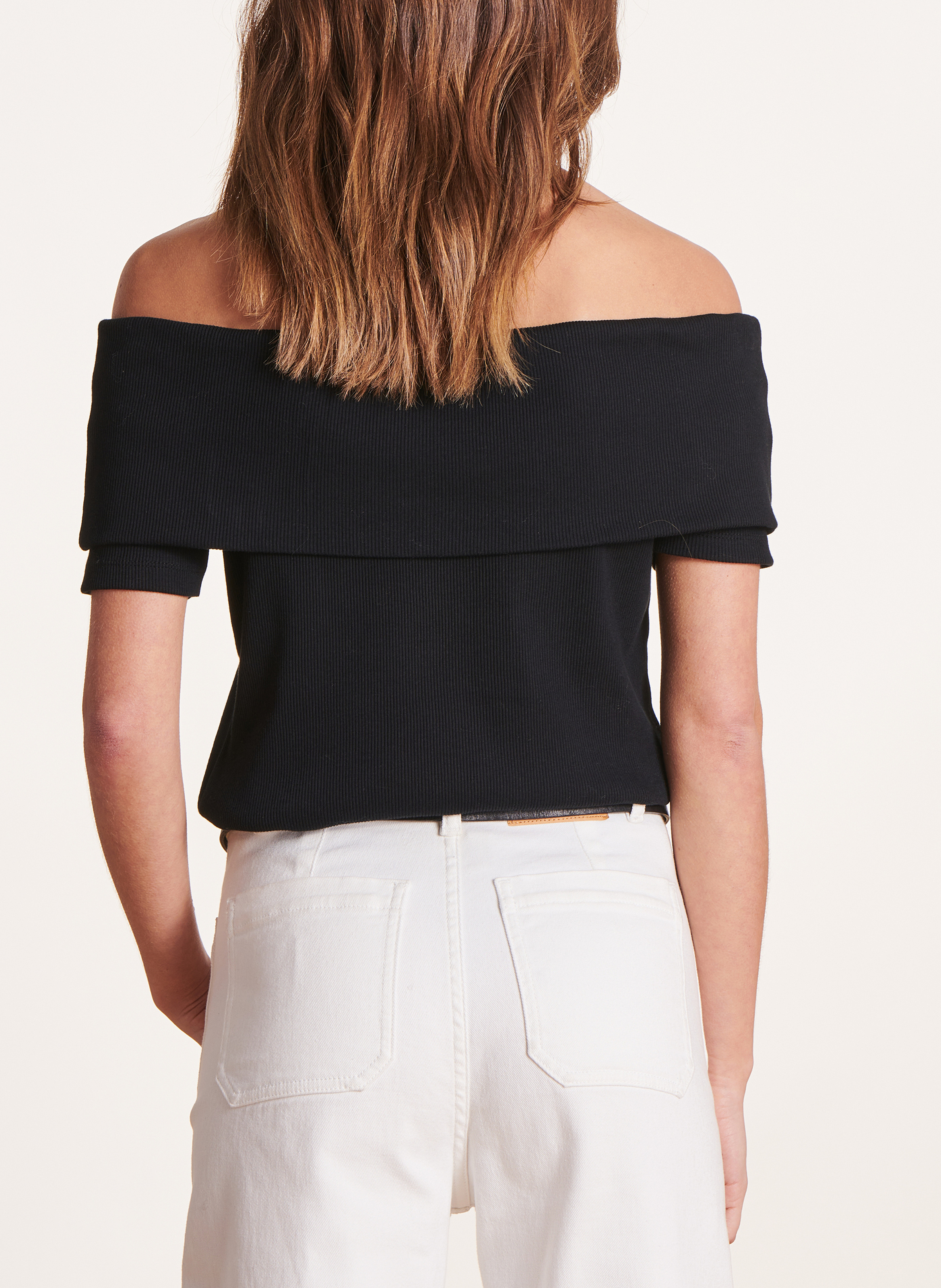 Top droit en coton bio LA FEE MARABOUTEE Noir
