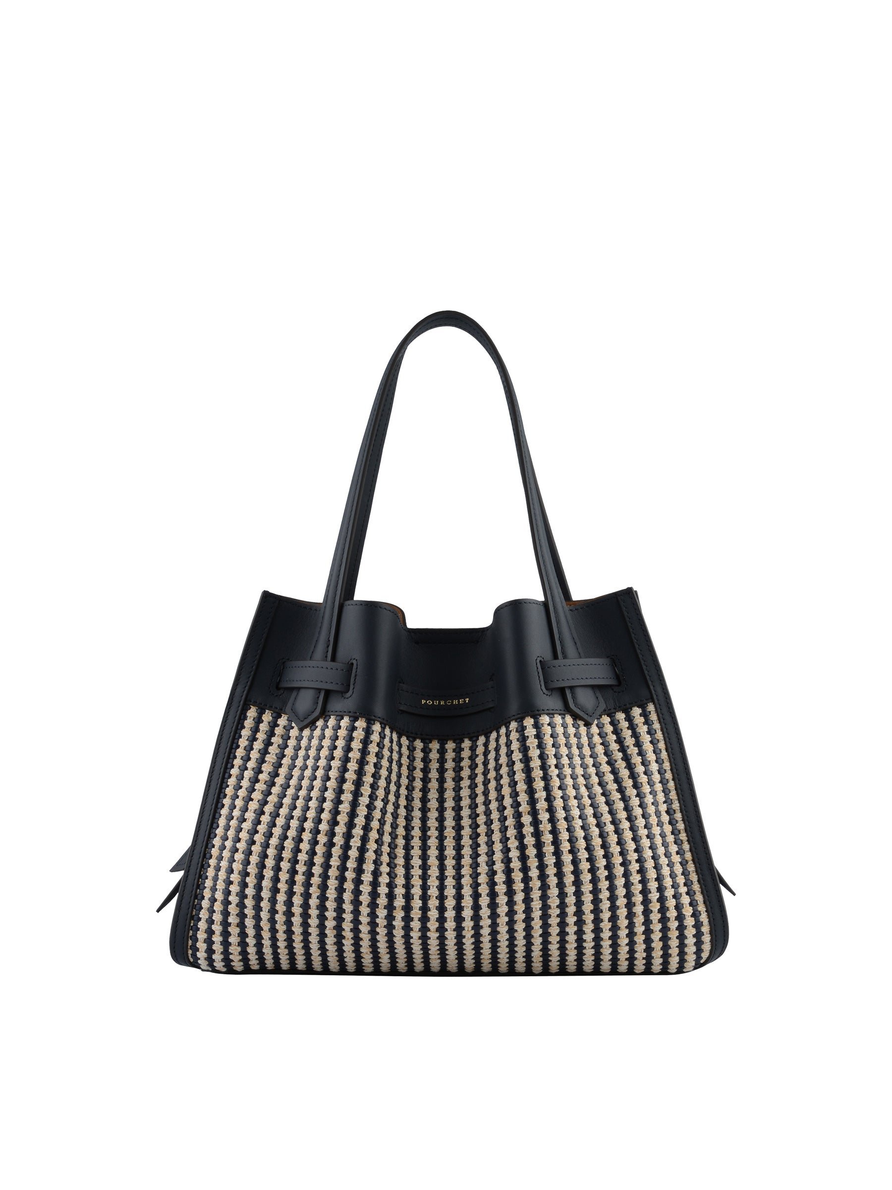 Calfskin leather handbag POURCHET