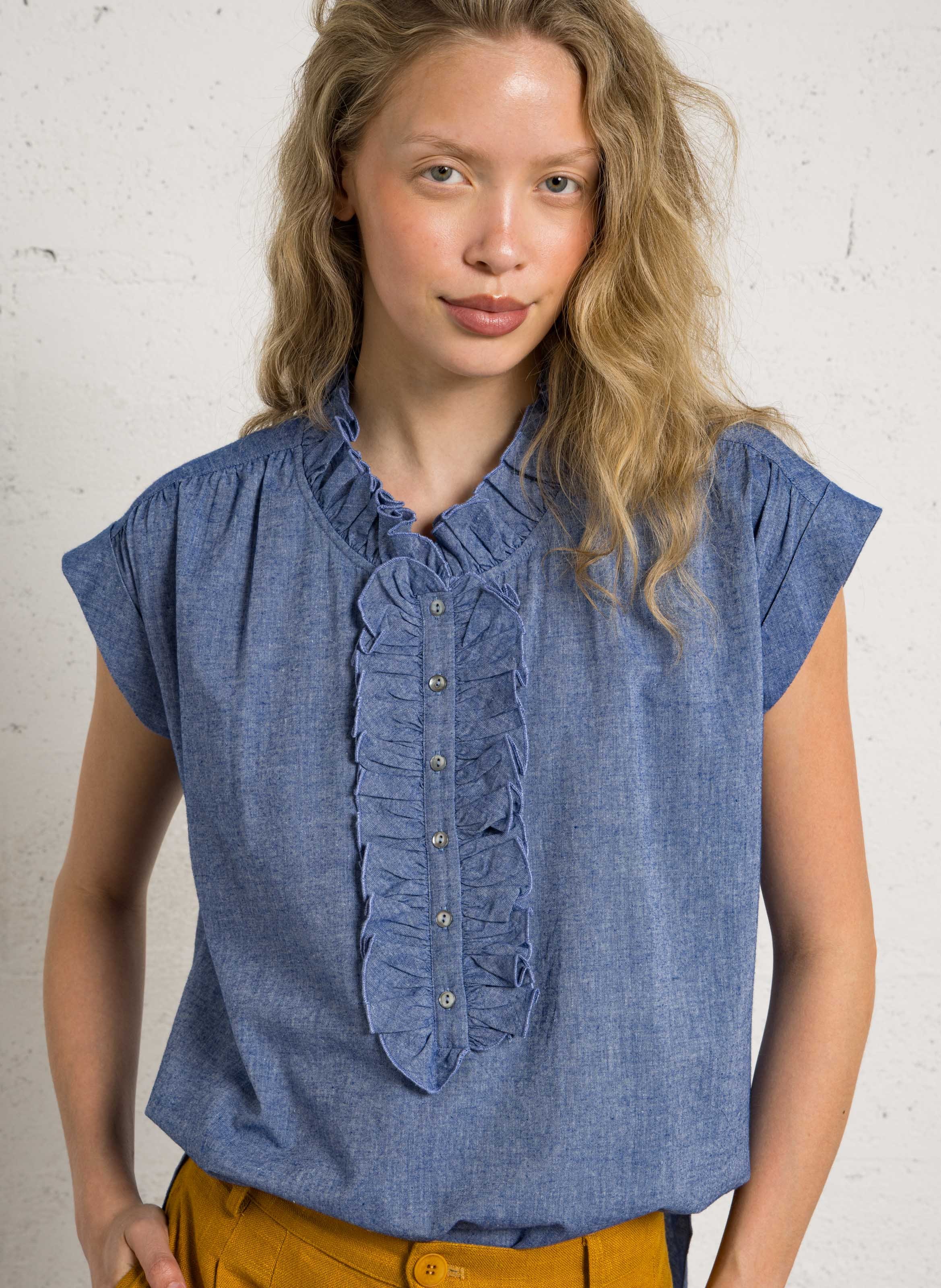 Oversize Bluse BELLA JONES Blau