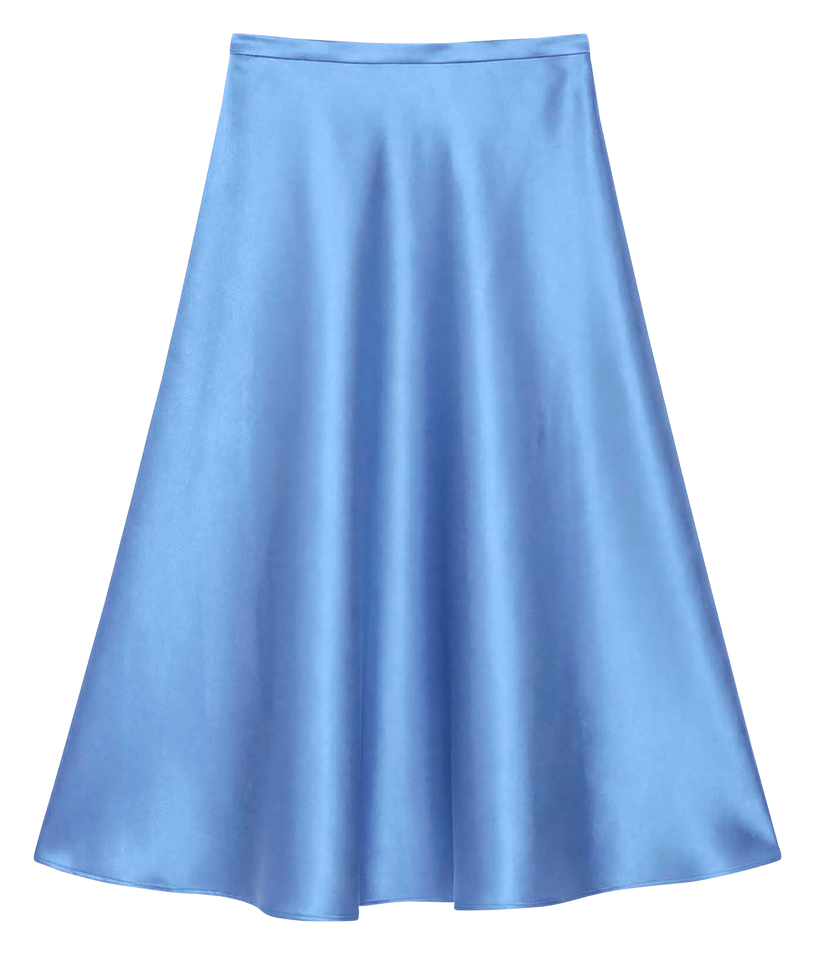 Halflange rok van soepelvallende satijn TARA JARMON Blauw