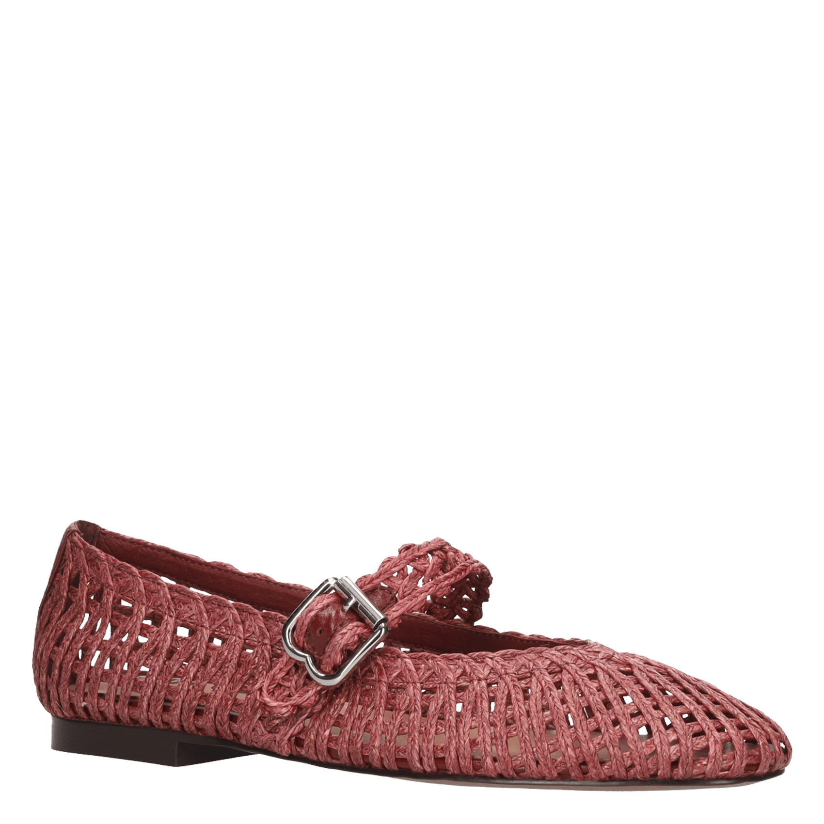 Raffia ballet flats Red