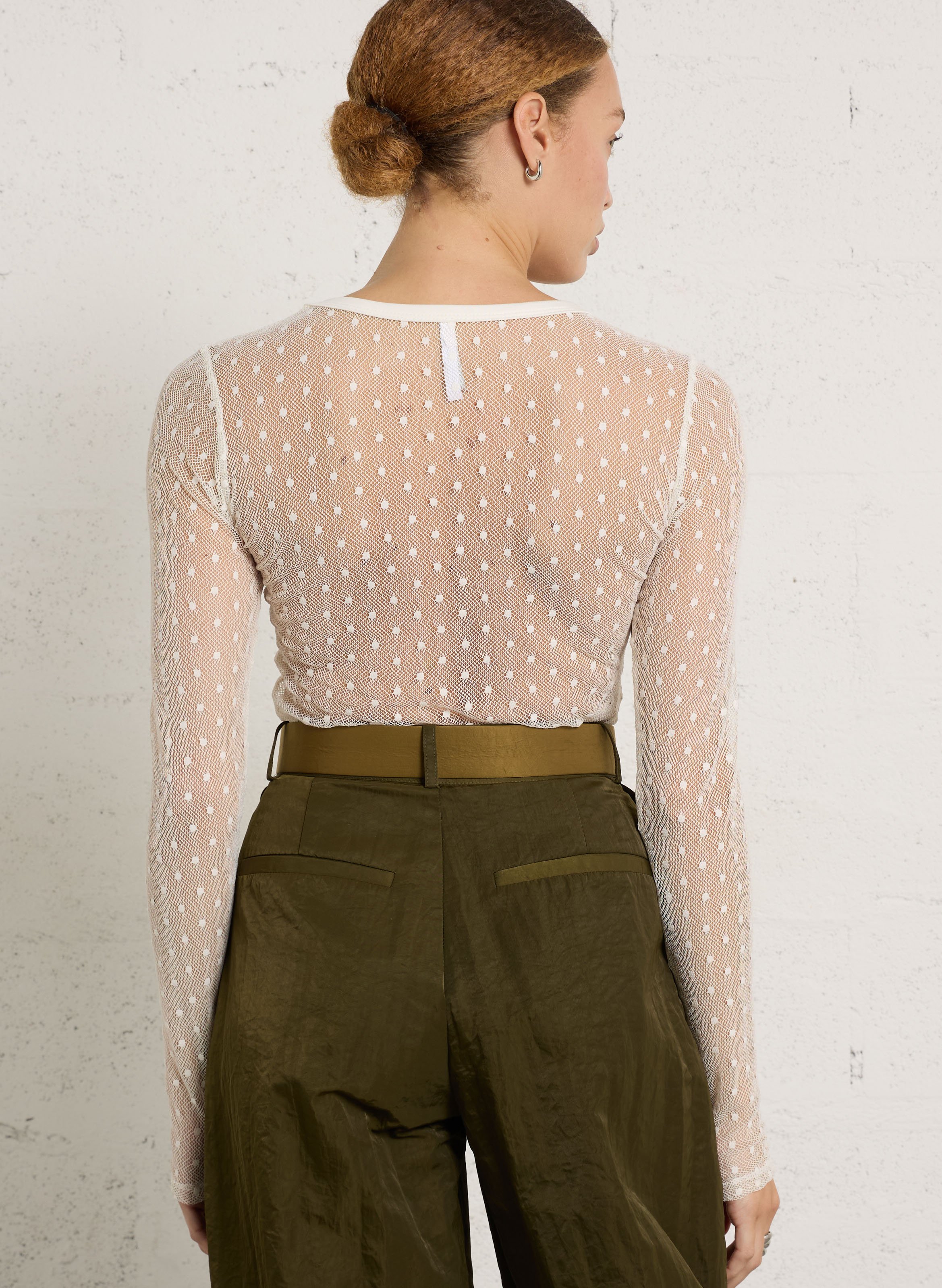 Strakke doorschijnende T-shirt. IMPERIAL Wit