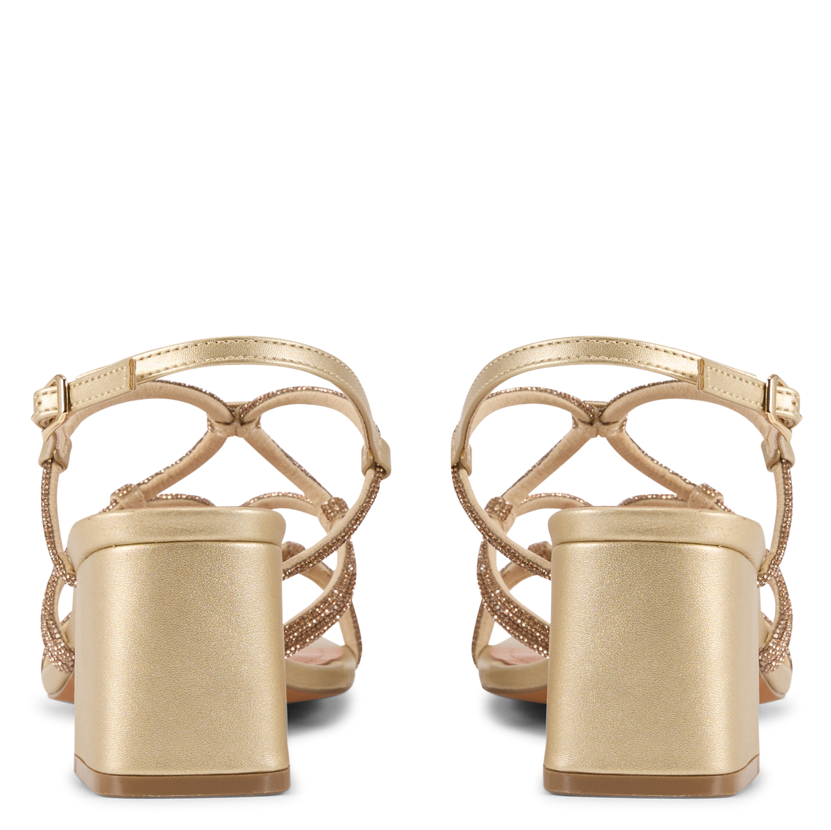 Sandalen mit Absatz und Strassbesatz BIBI LOU Golden