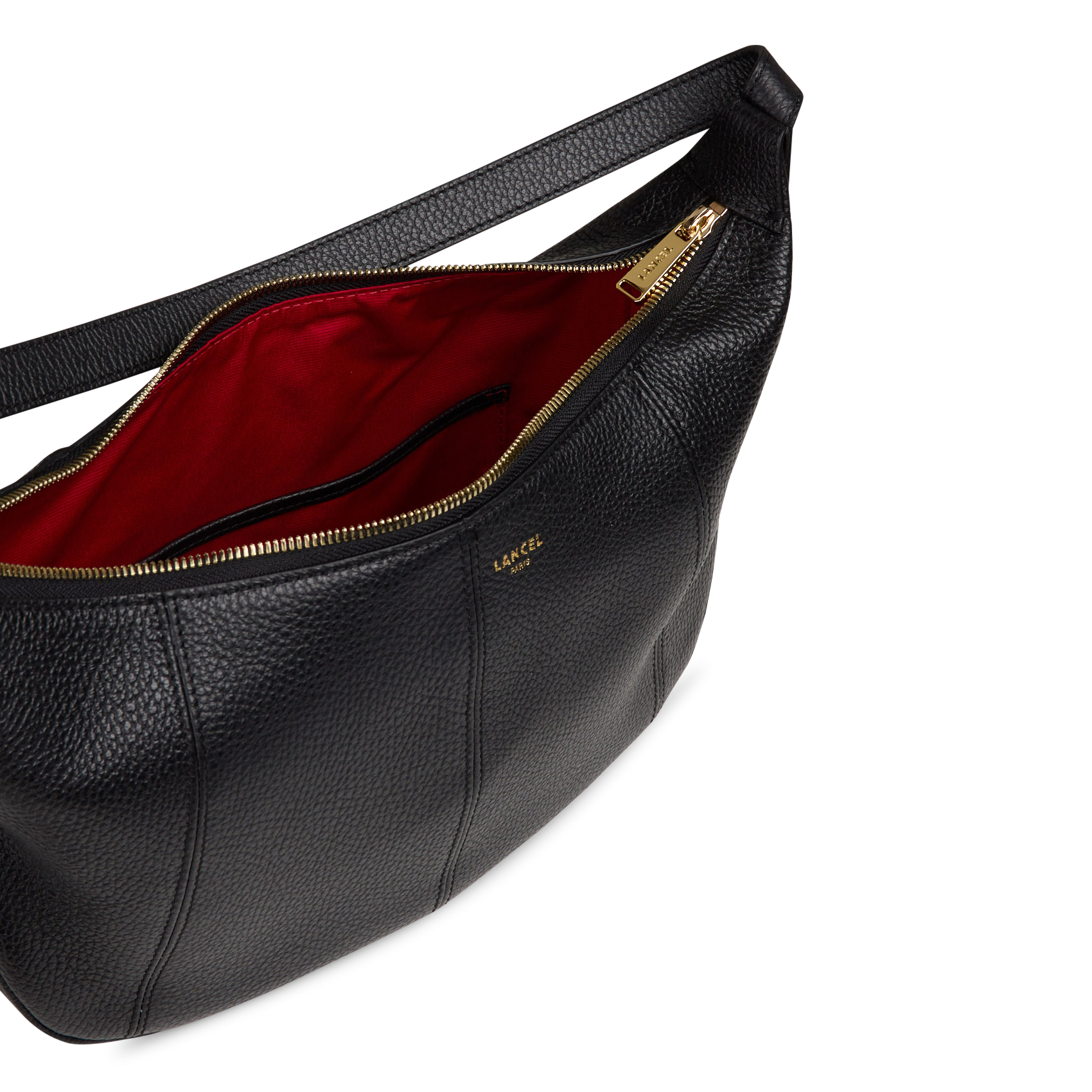 Hobo-Tasche aus Leder, Schultertasche LANCEL Schwarz