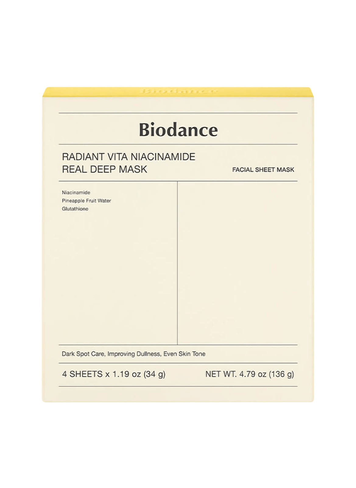 RADIANT BRIGHTENING MASK SET WITH NIACINAMIDE - 4pcs BIODANCE No color