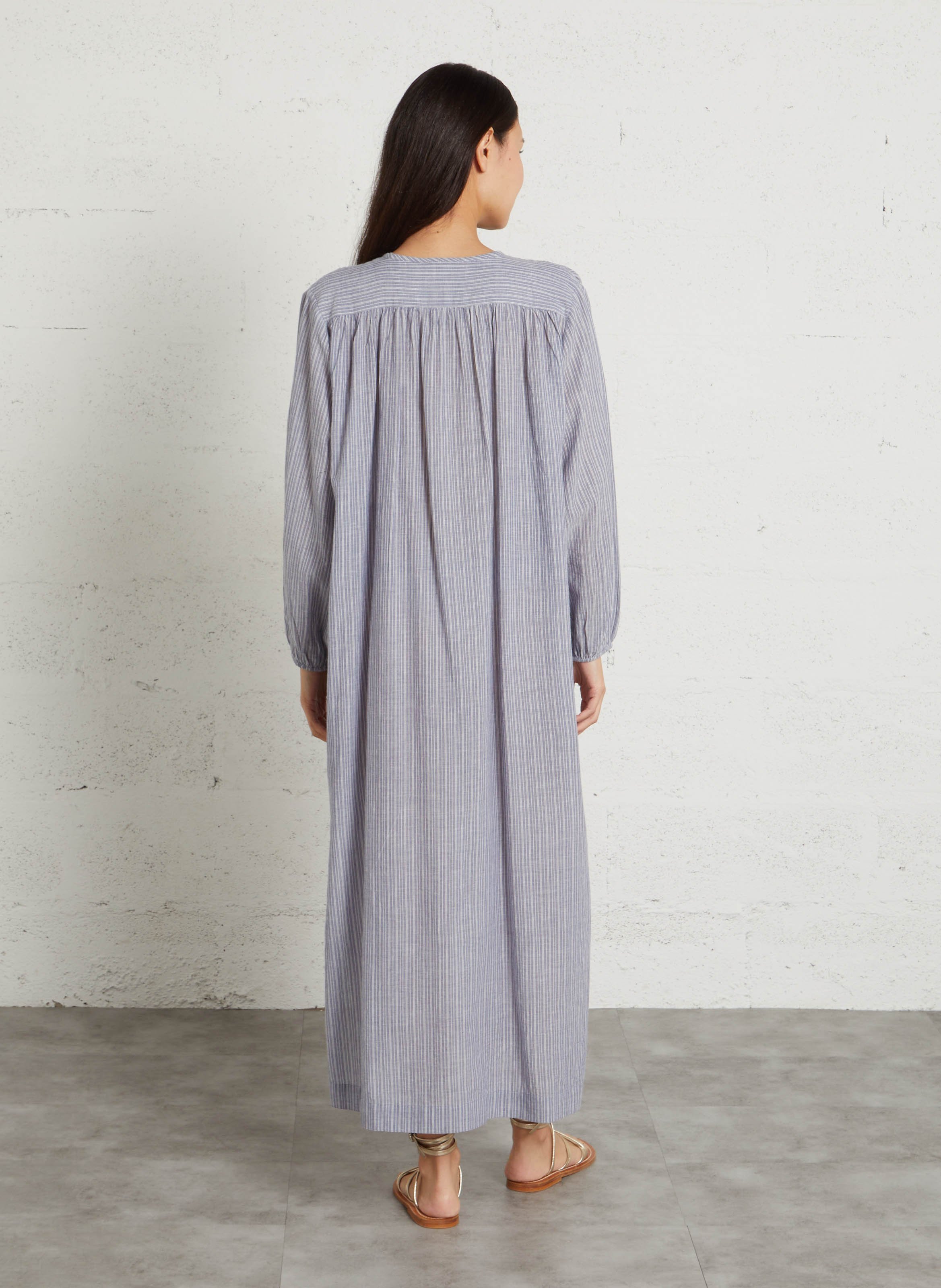 Robe longue ample en coton bio LOUISE MISHA Bleu