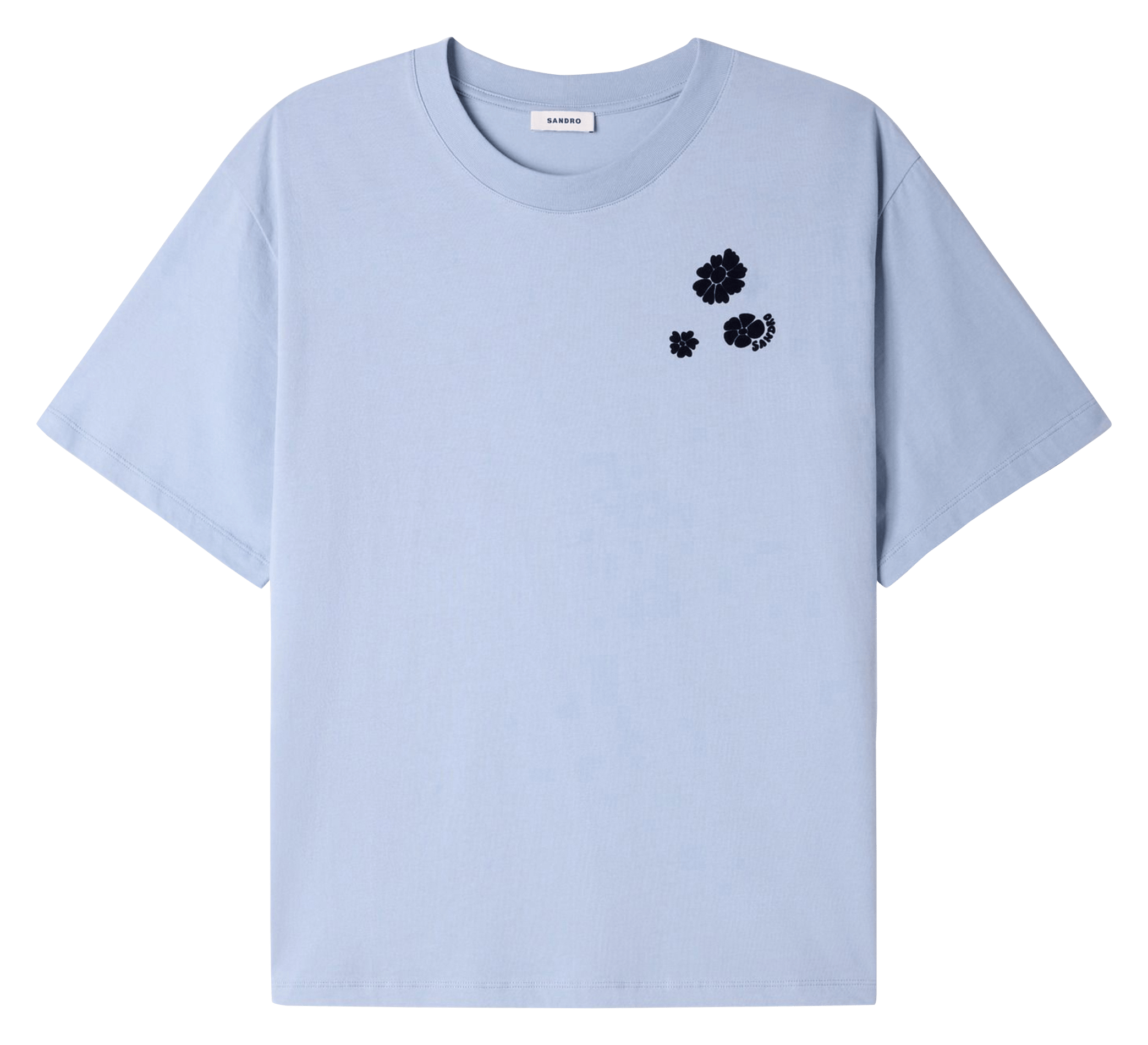 Oversized T-shirt met print aan de voorkant SANDRO Blauw
