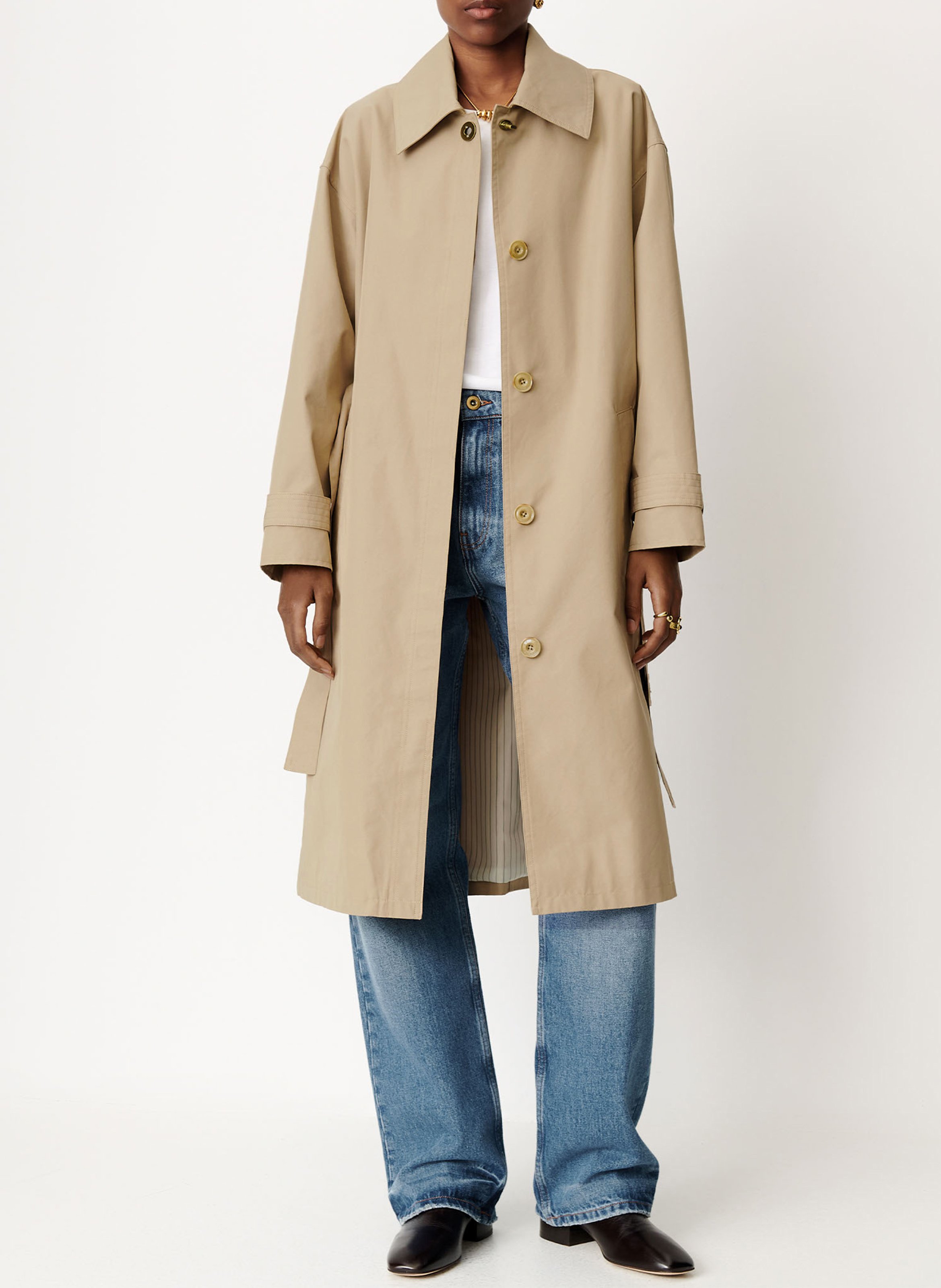 Trench long en coton mélangé SESSUN Beige