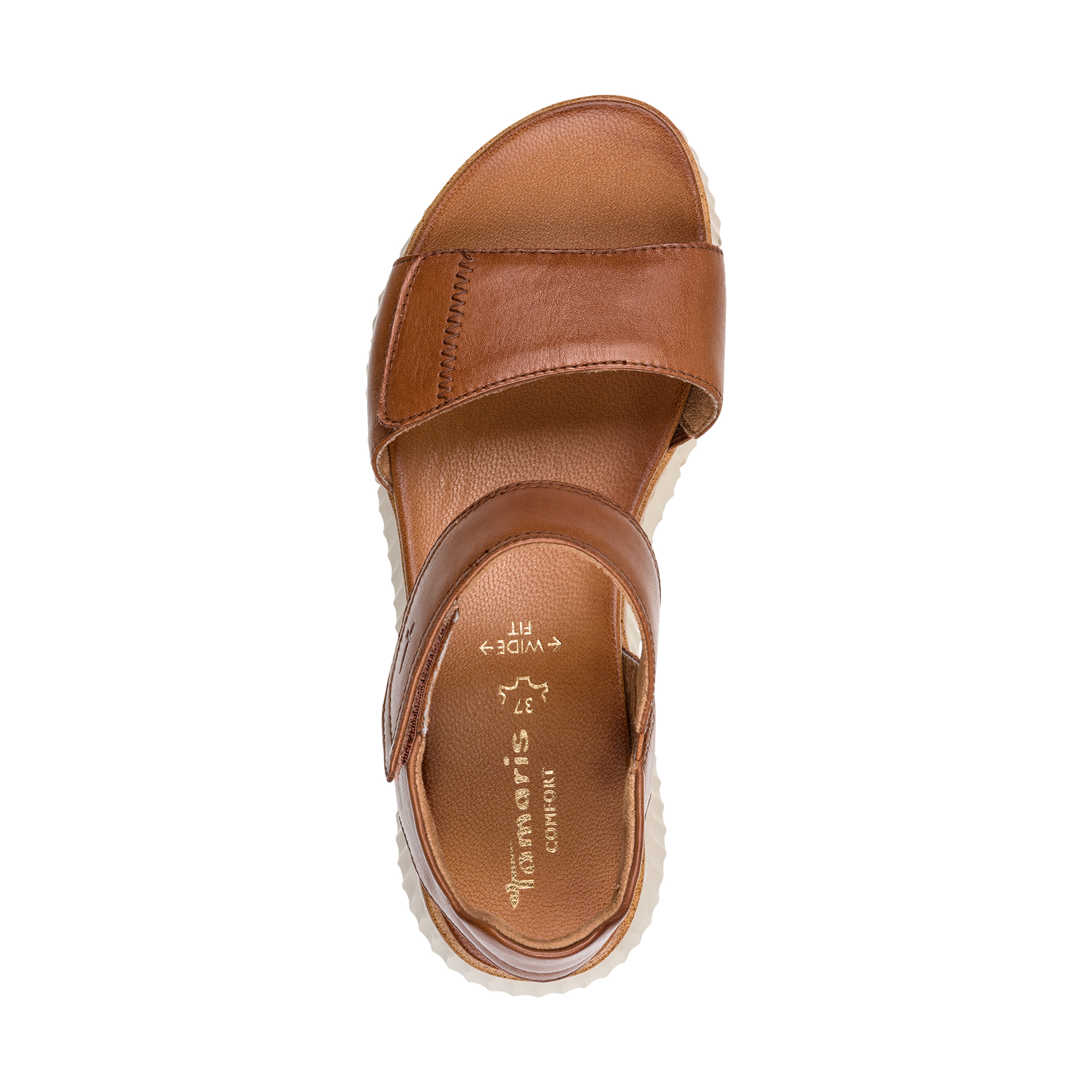 Leather Comfort Sandals TAMARIS Brown