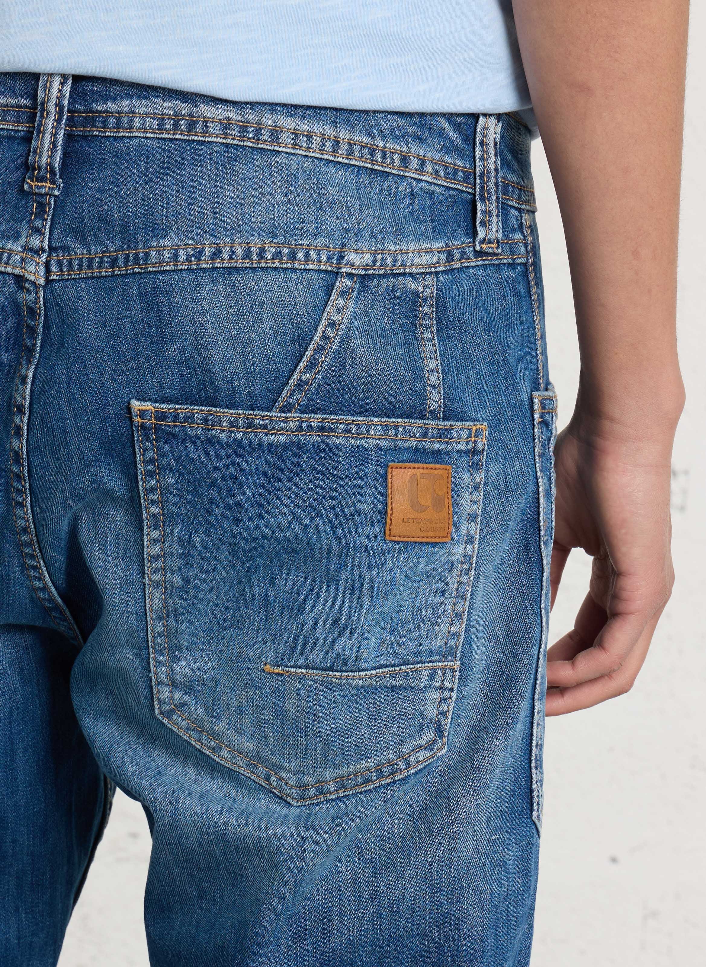 Gerader Jeans aus Baumwollmischung LE TEMPS DES CERISES Blau