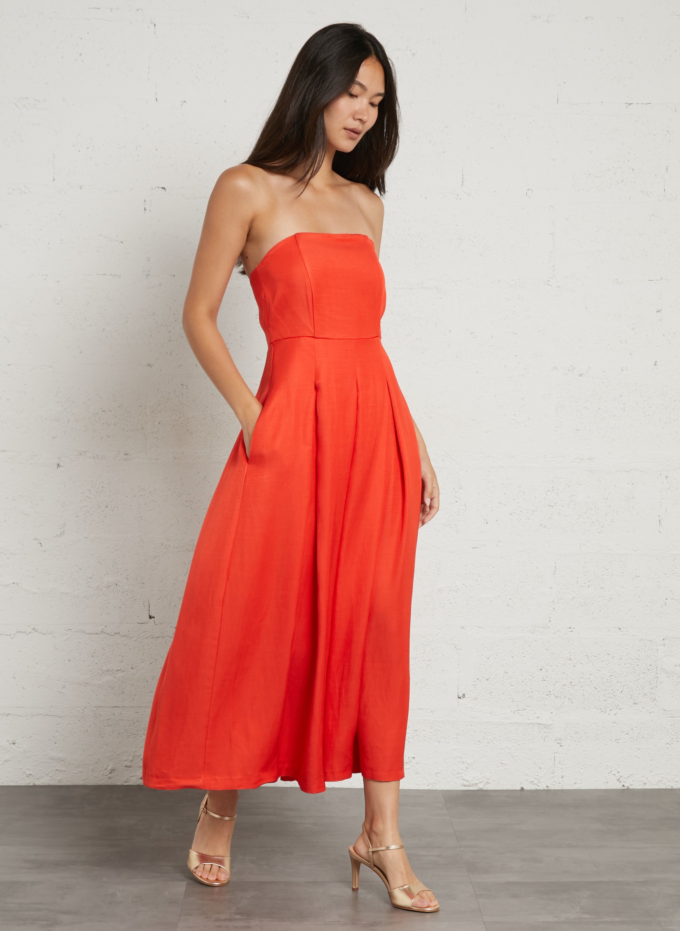 Robe longue bustier MAISON 123 Rouge