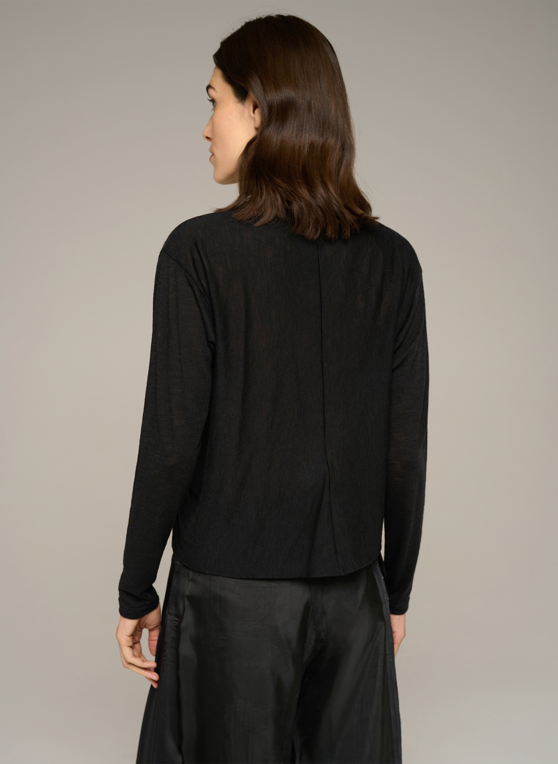 Tee-shirt drapé en laine mélangée COTELAC Noir