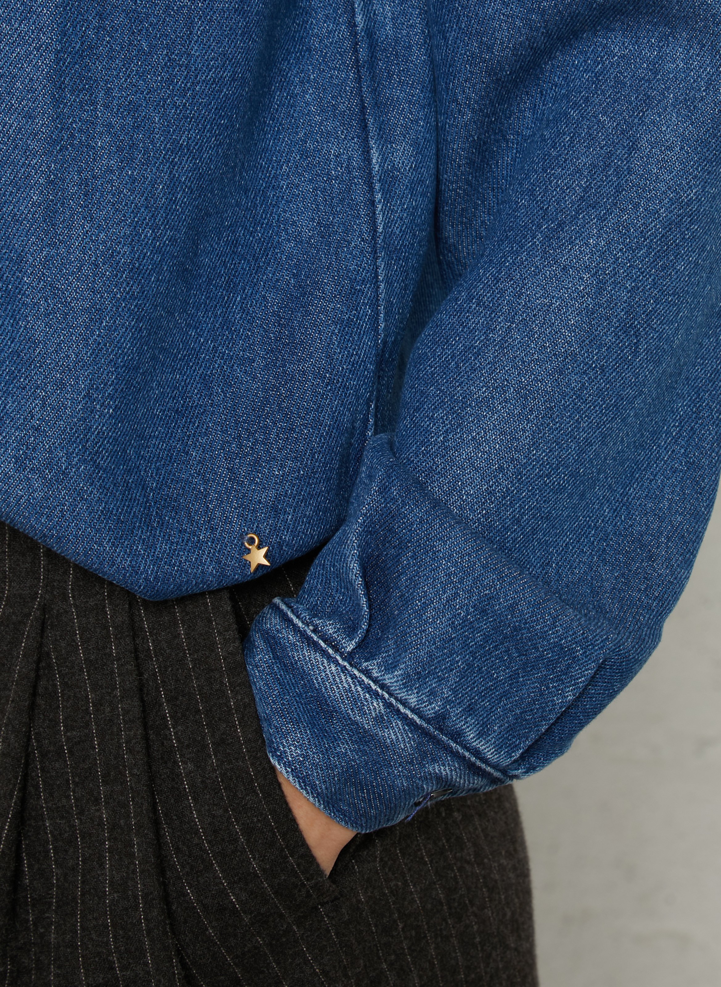 Straight shirt with high collar DES PETITS HAUTS Blue