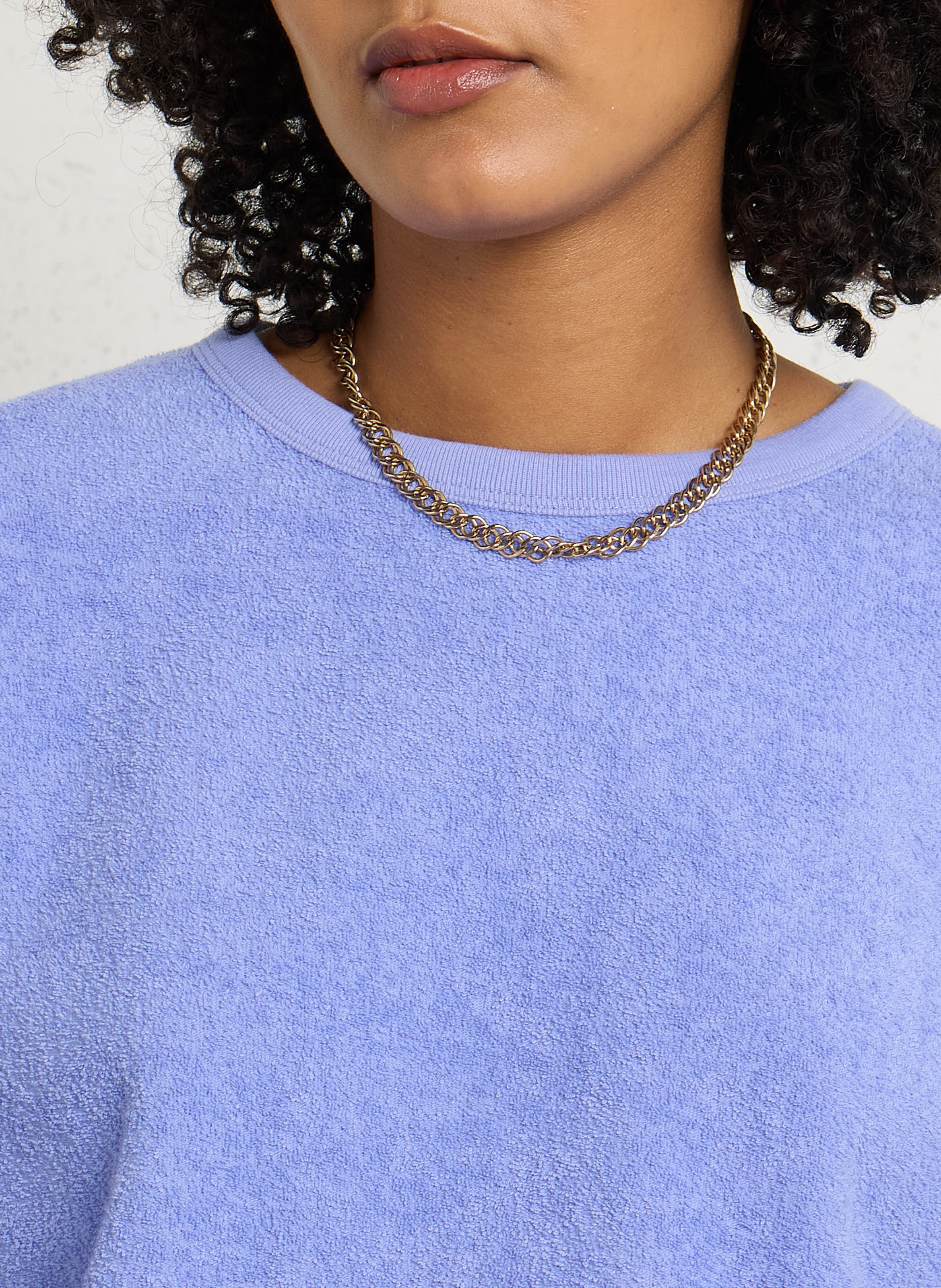 Sweat molletonné col rond en coton bio AMERICAN VINTAGE Violet