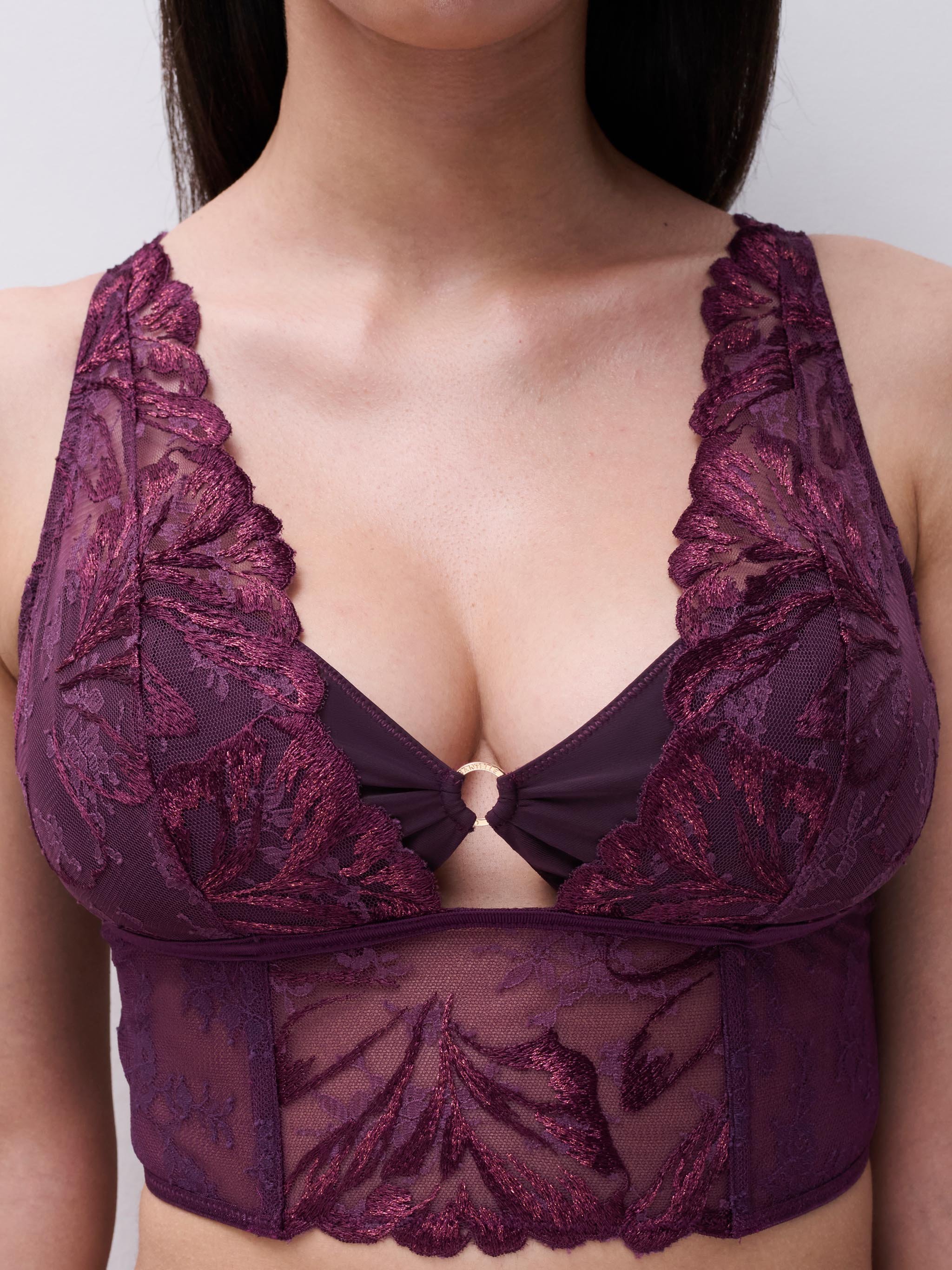 Floral Embroidered Bustier | Purple CHANTELLE Women