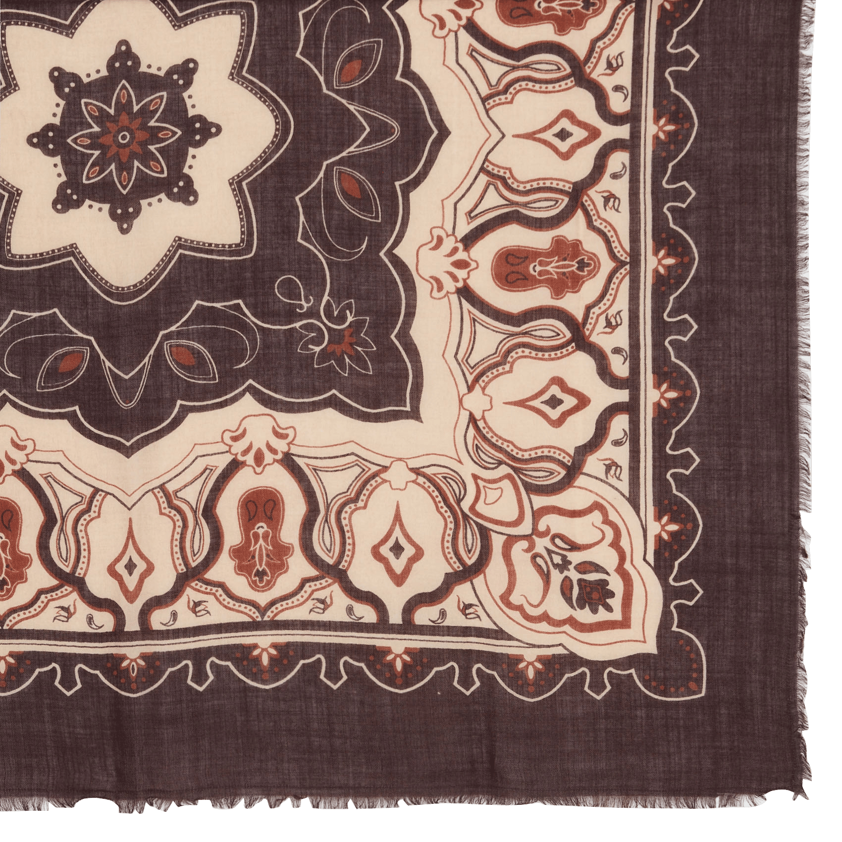 Wollen foulard met print MAISON 123 Bruin