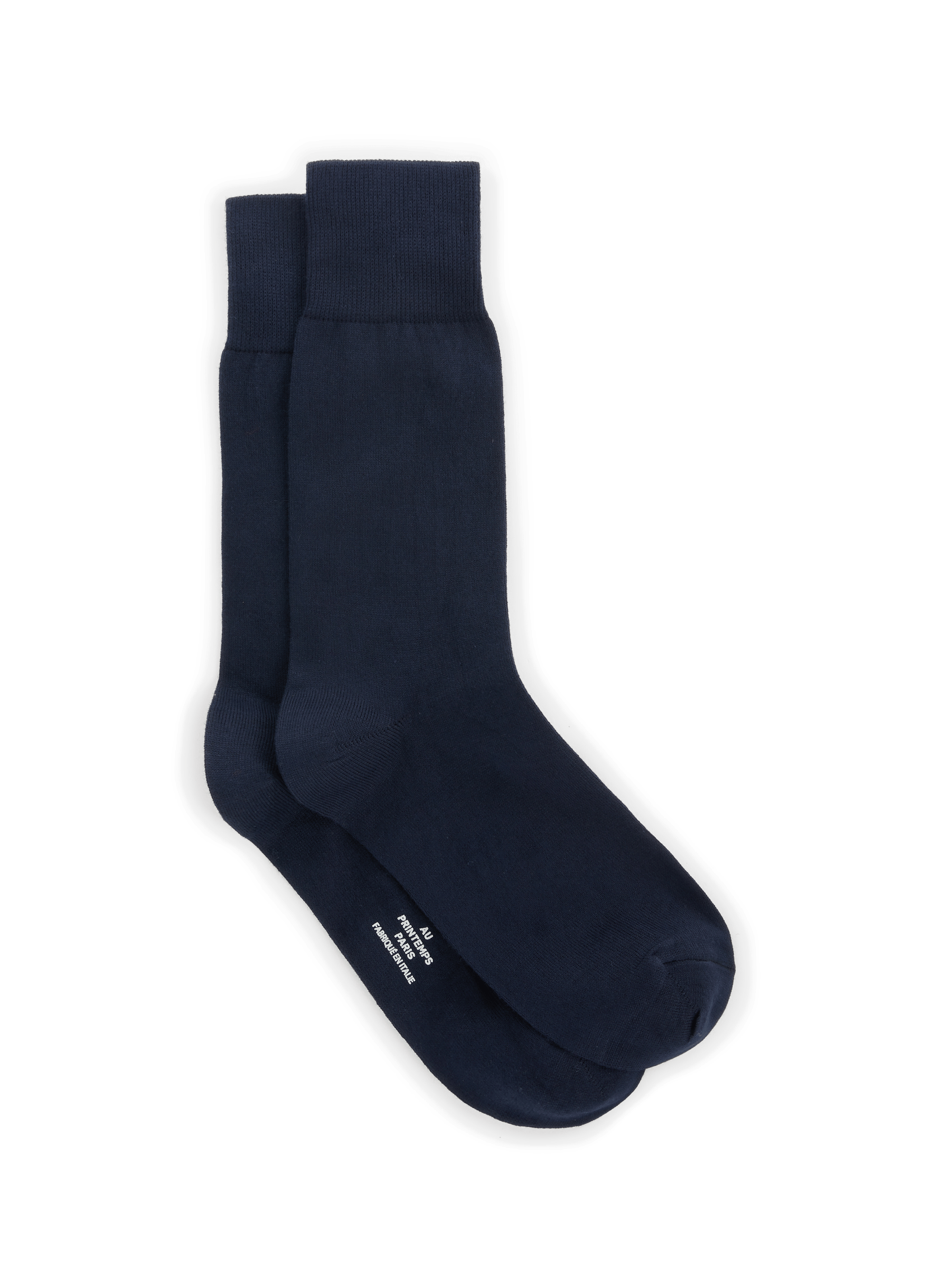 Plain black cotton-blend socks AU PRINTEMPS PARIS