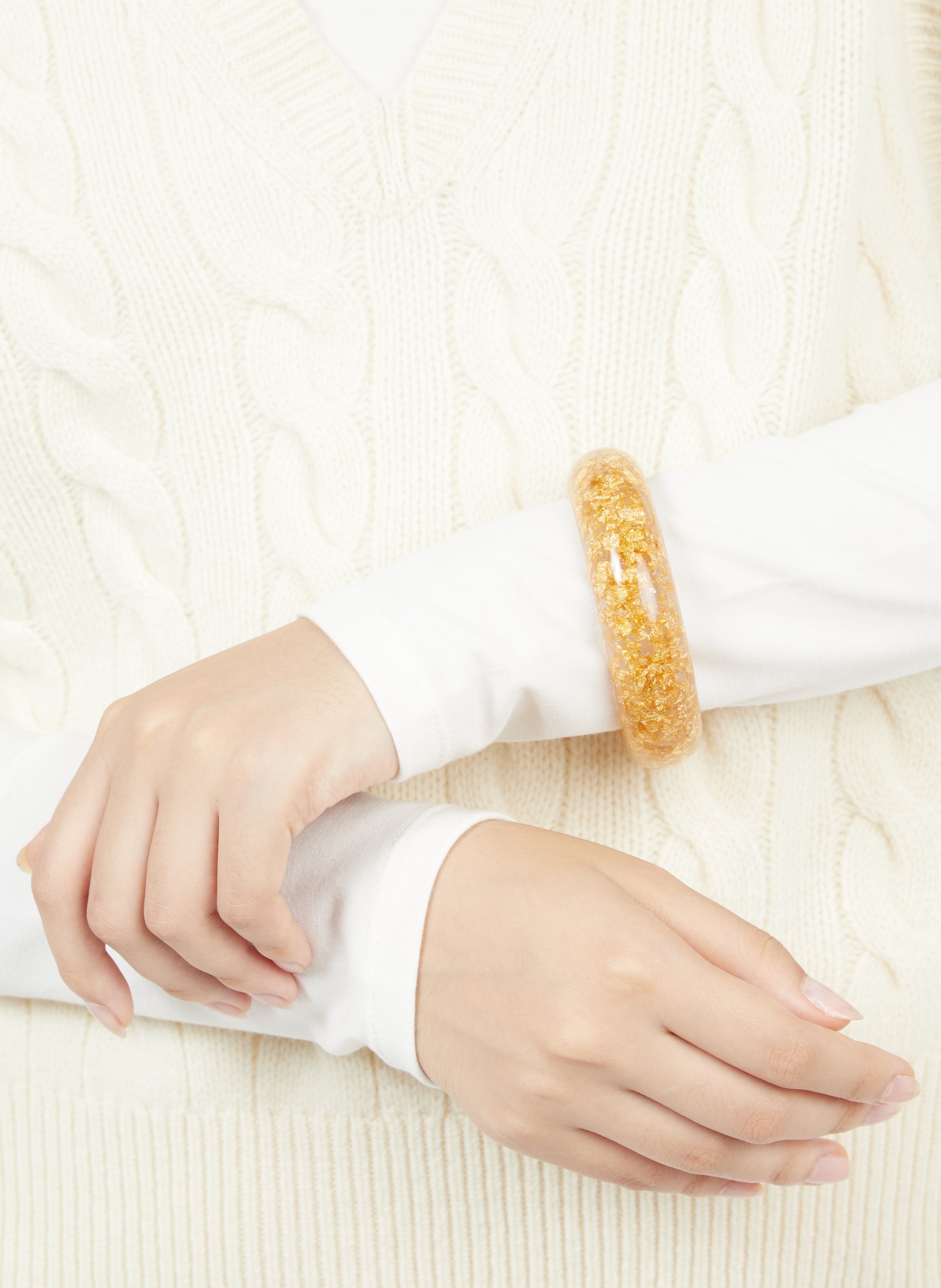 Bracelet large effet marbré FEEKA Jaune