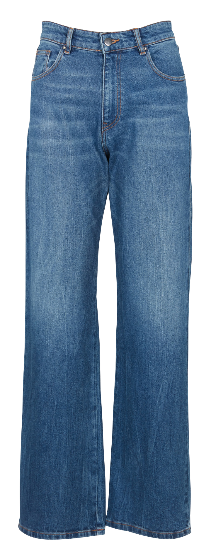 Wijde jeans van stretchkatoen met hoge taille ACQUAVERDE Blauw