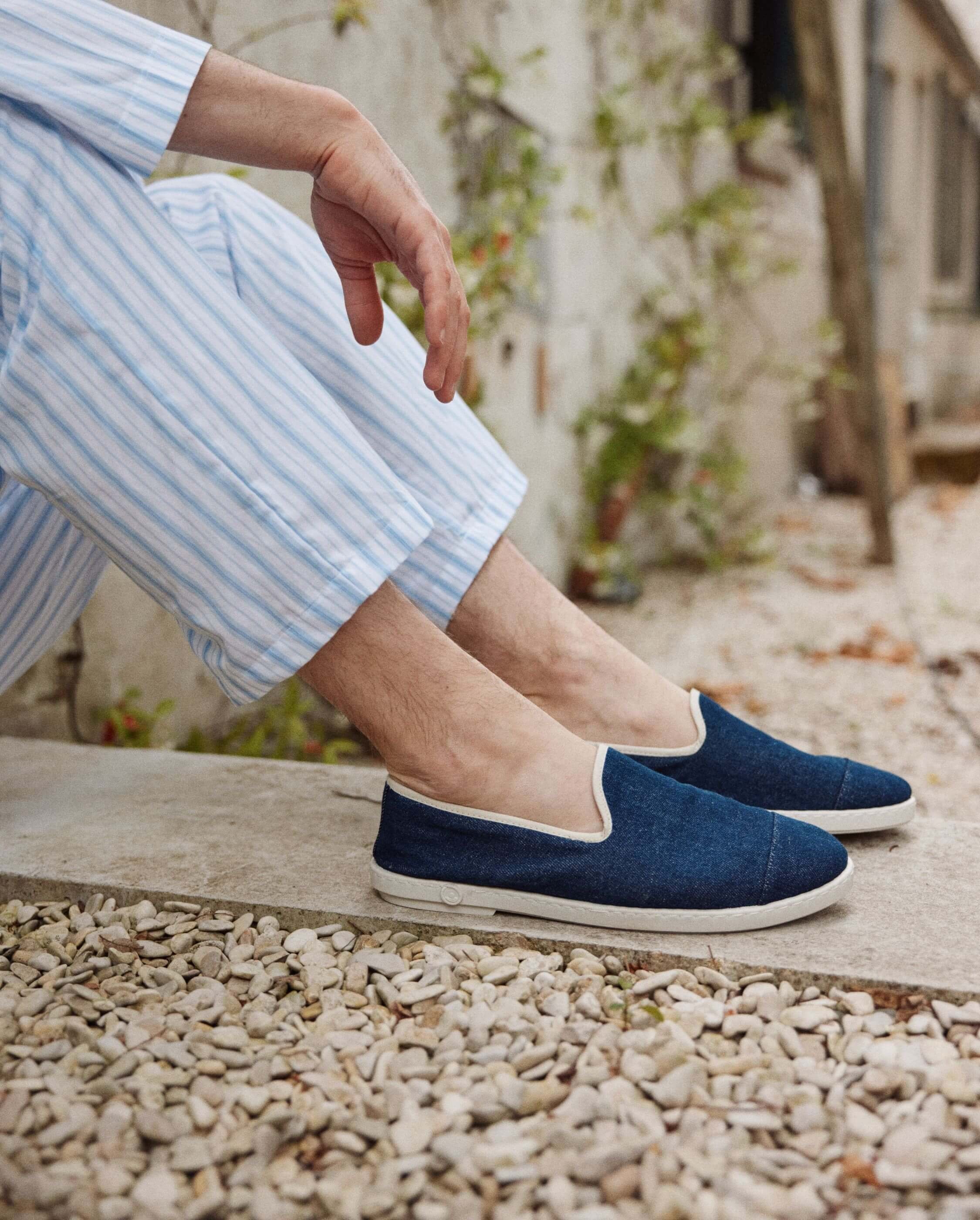 Men's denim slippers, raw ANGARDE Blue
