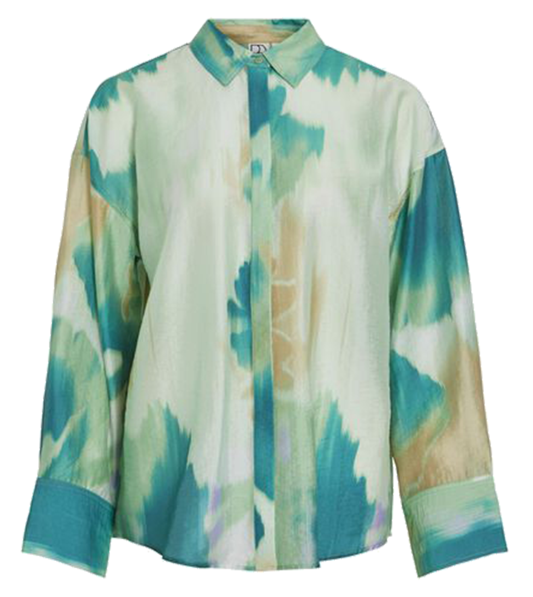 Printed straight shirt ROUGE EDIT Green