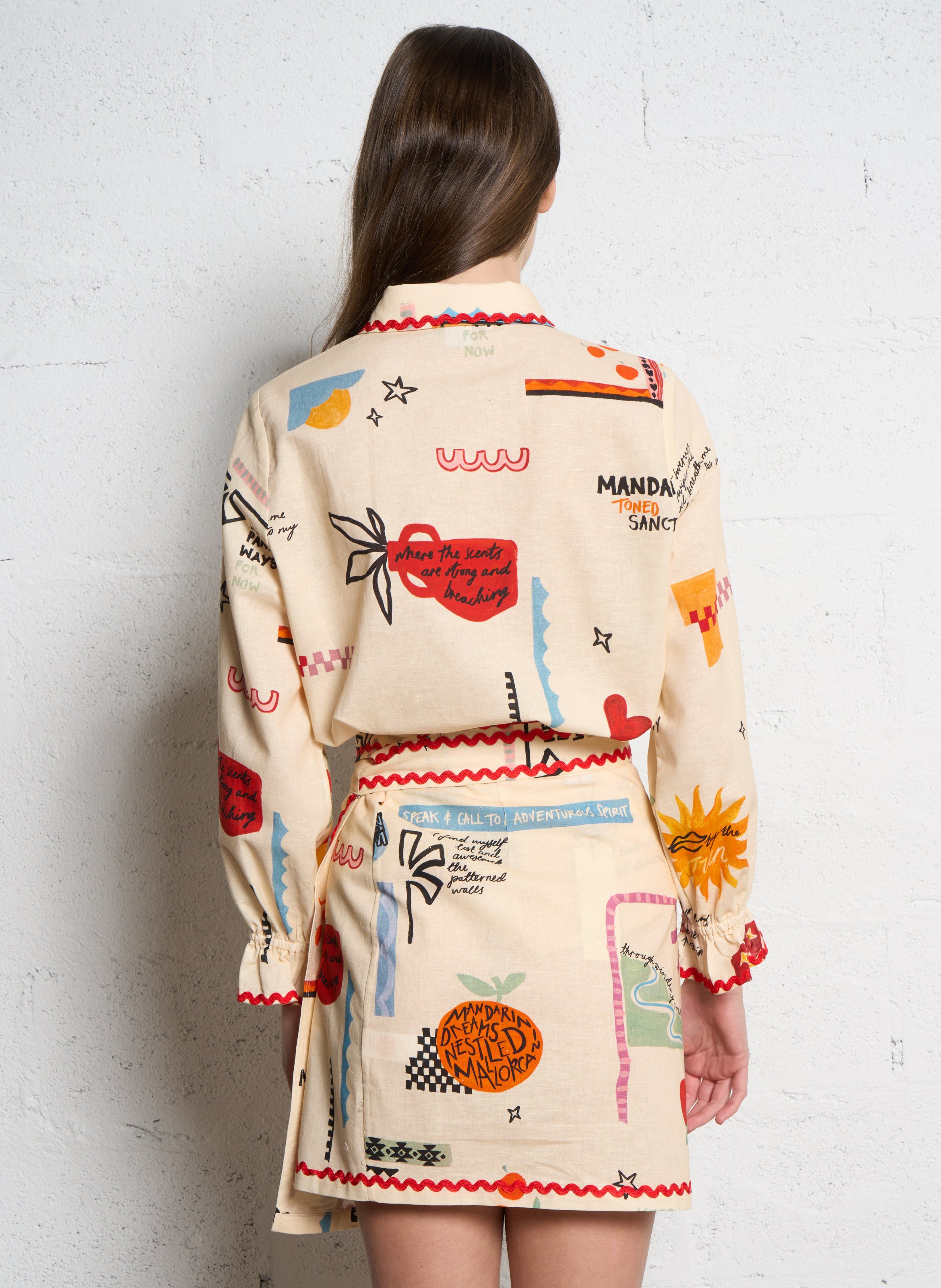 Cotton and linen shirt with classic collar NEVER FULLY DRESSED Multicolored